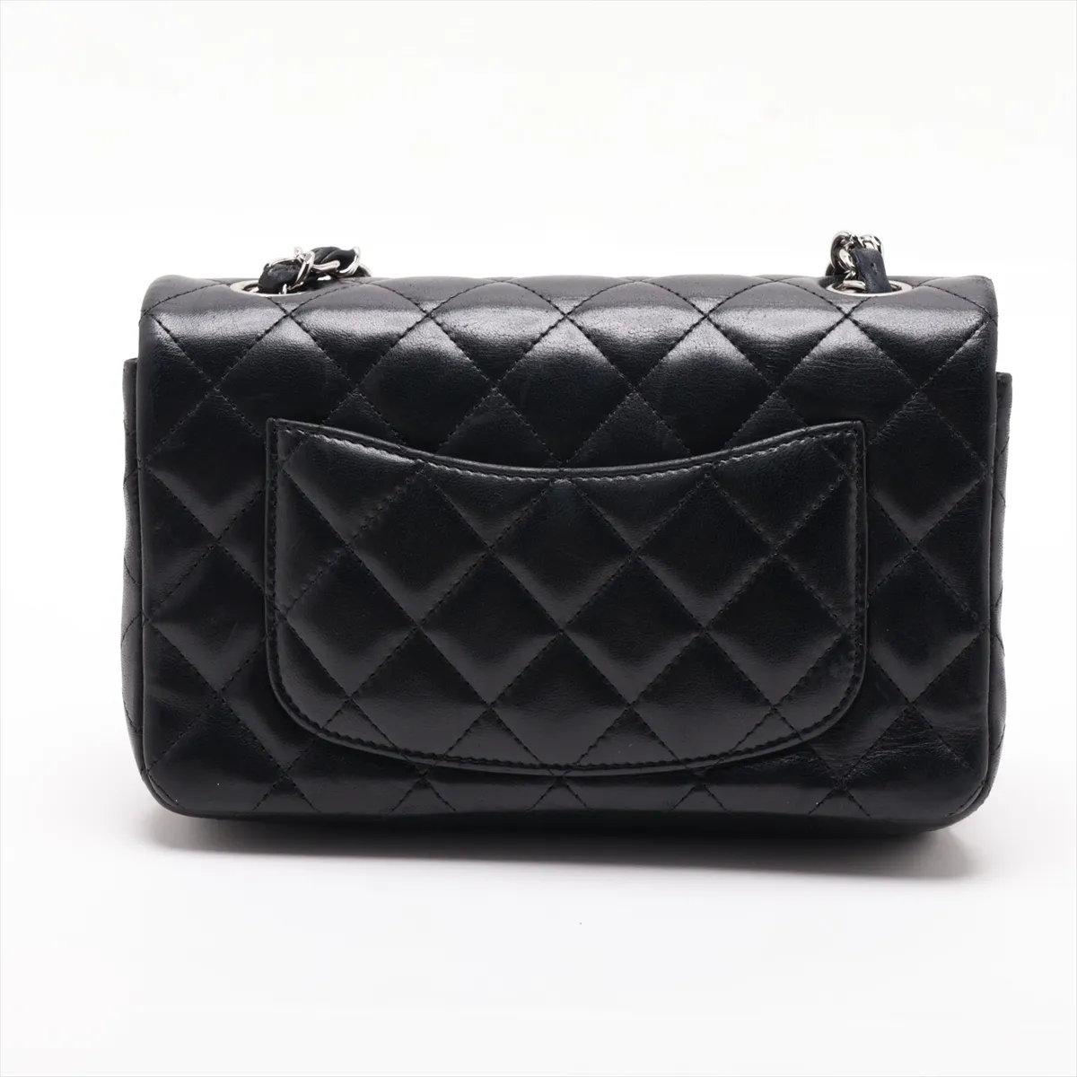 Mini Matelassé 20 Lambskin Chain Shoulder Bag, Black with Silver Hardware, 19384796, Serial Number 19-series, A69900 — view 2