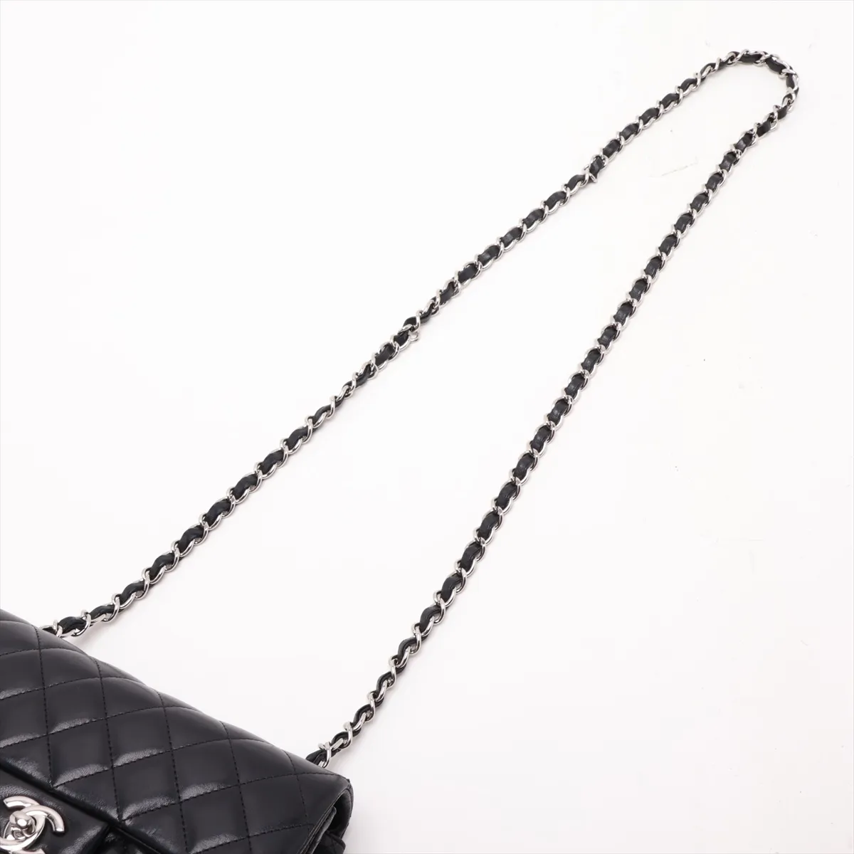 Mini Matelassé 20 Lambskin Chain Shoulder Bag, Black with Silver Hardware, 19384796, Serial Number 19-series, A69900 — view 5
