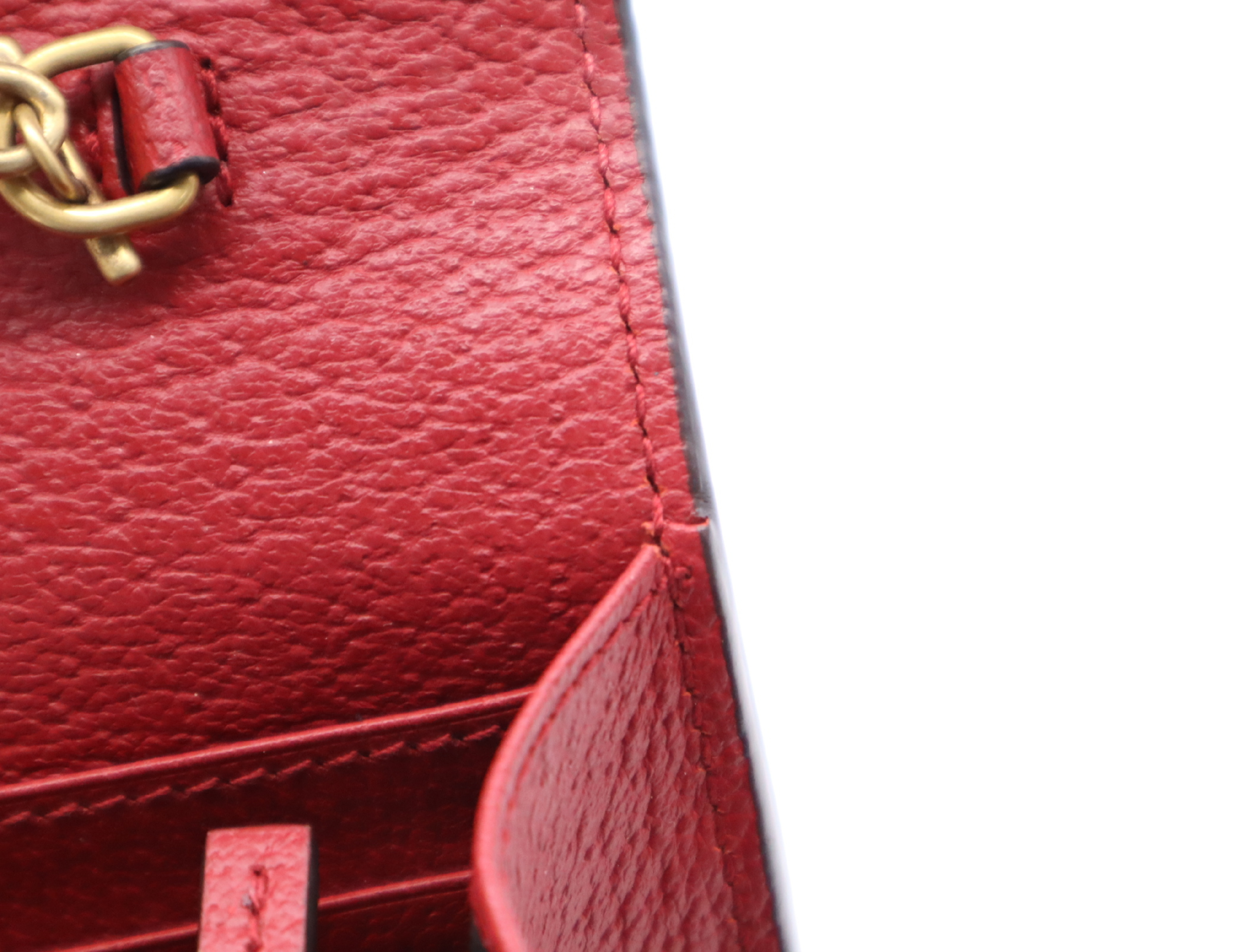 476079 GG Supreme Queen Margaret Bee Chain Wallet Red Beige Shoulder Bag — view 13