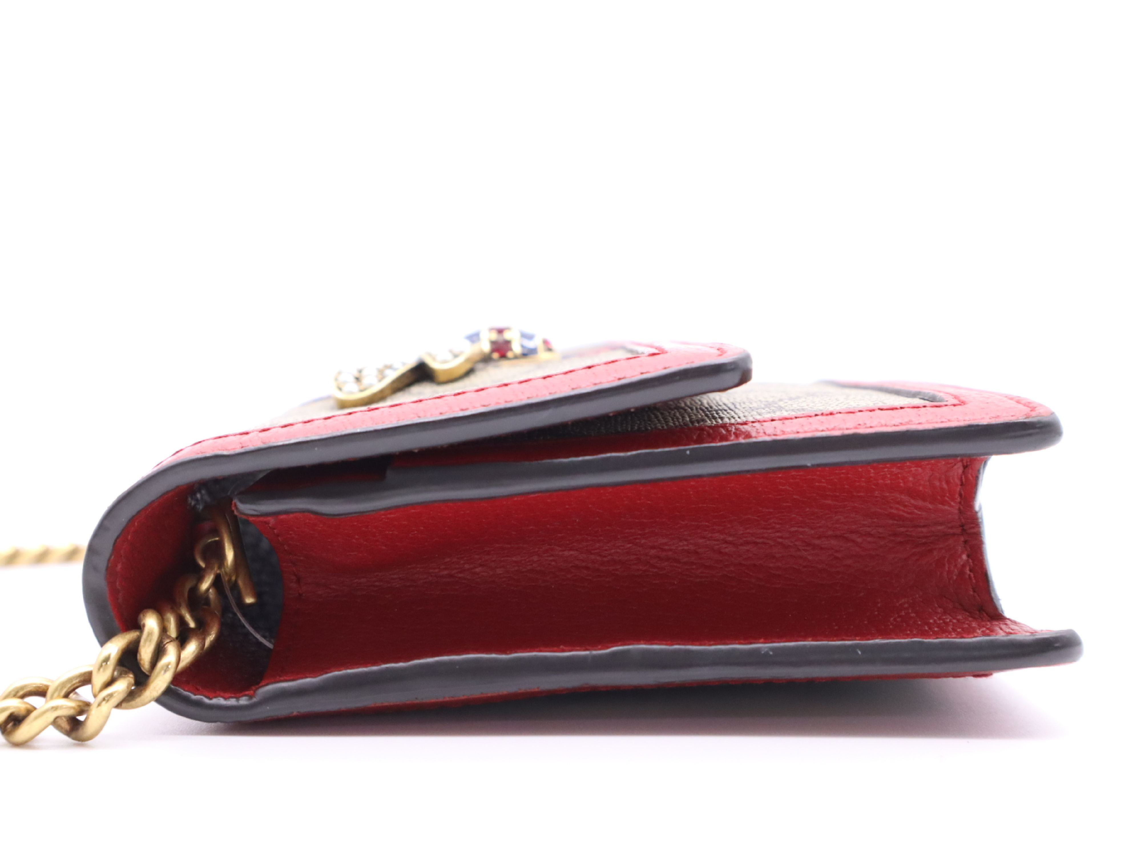 476079 GG Supreme Queen Margaret Bee Chain Wallet Red Beige Shoulder Bag — view 3