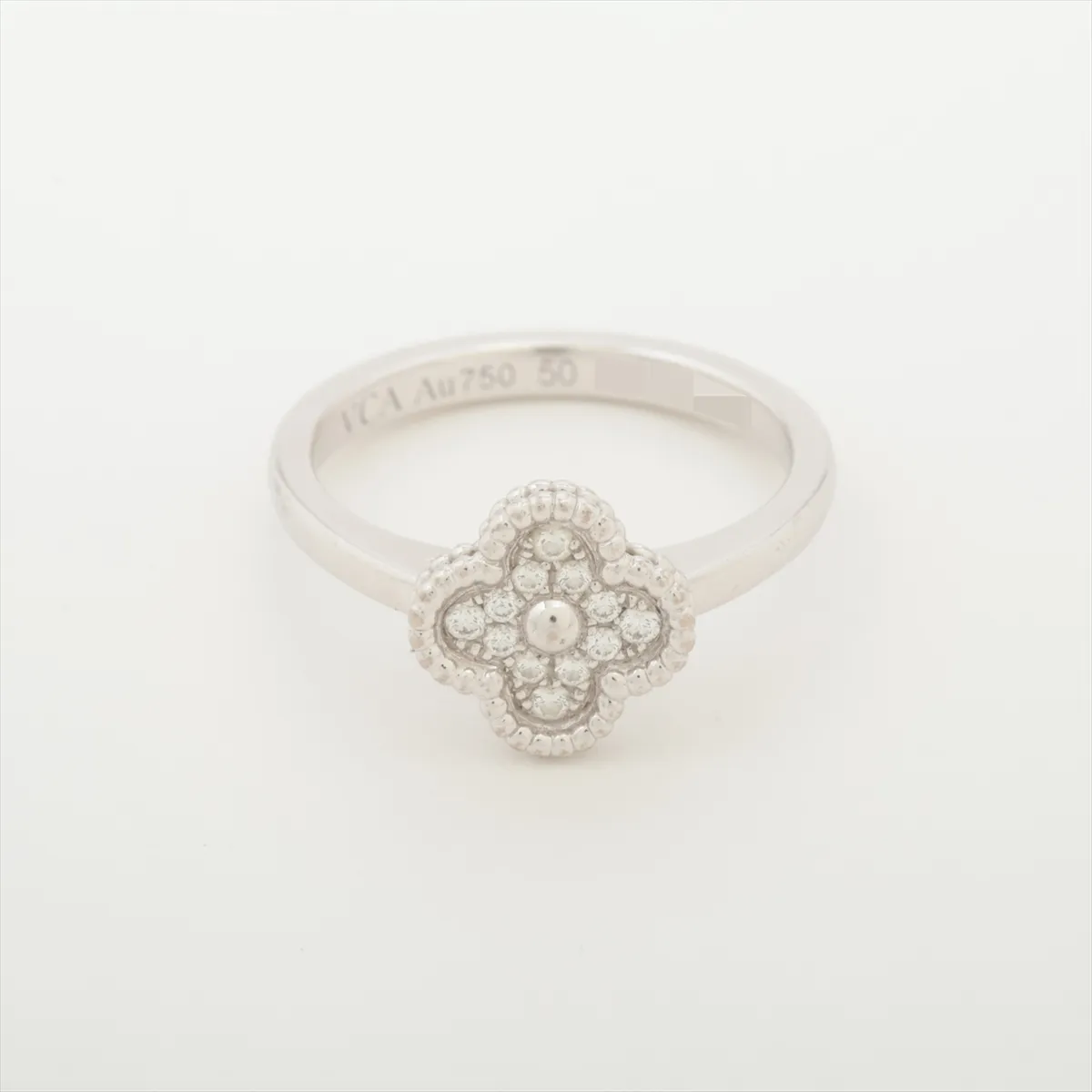 Sweet Alhambra Diamond Ring 750(WG) 3.5g 50 JE968886 Stone
