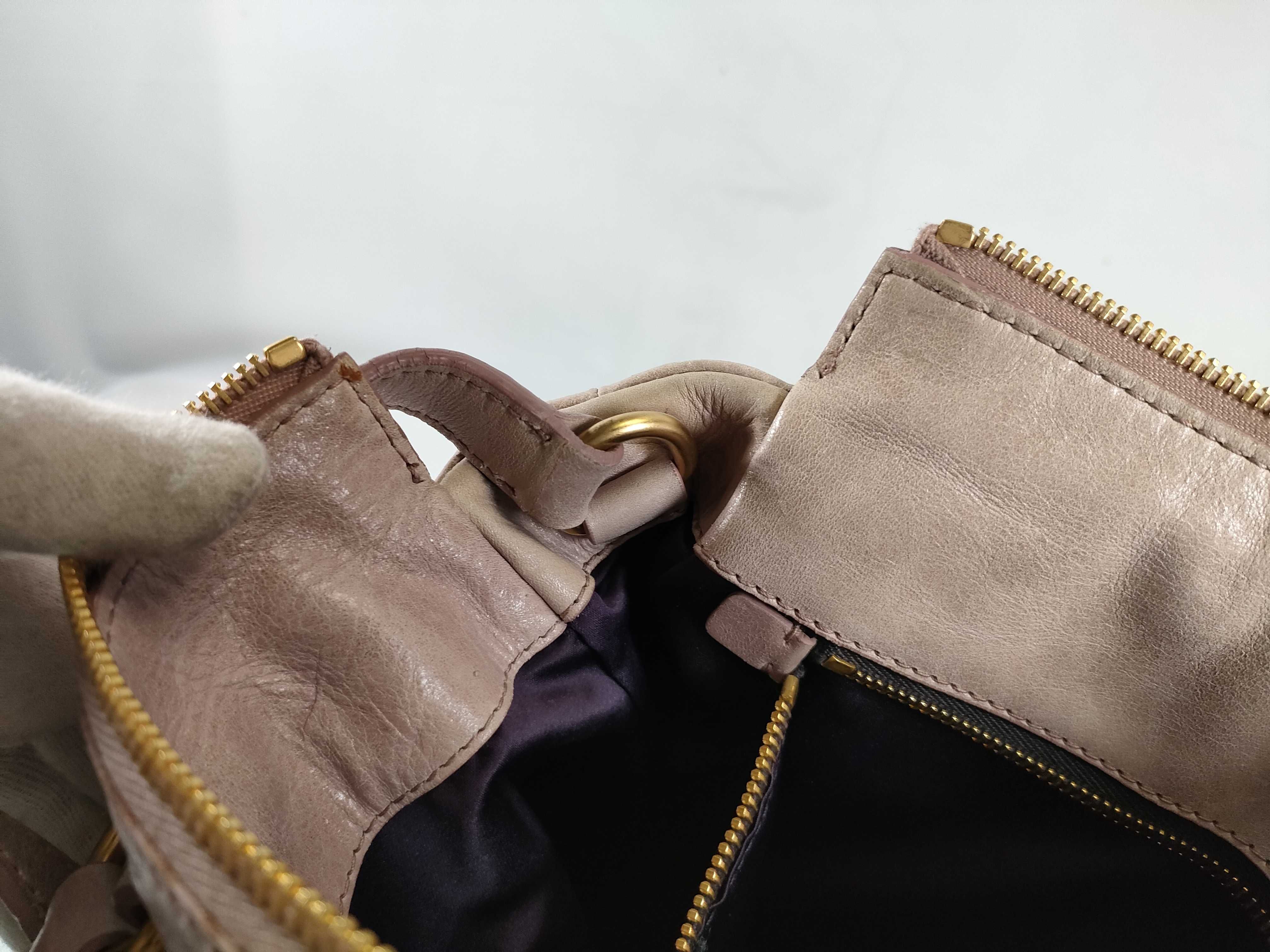 FR- Leather 2-Way Handbag Pink Shoulder Bag — view 14