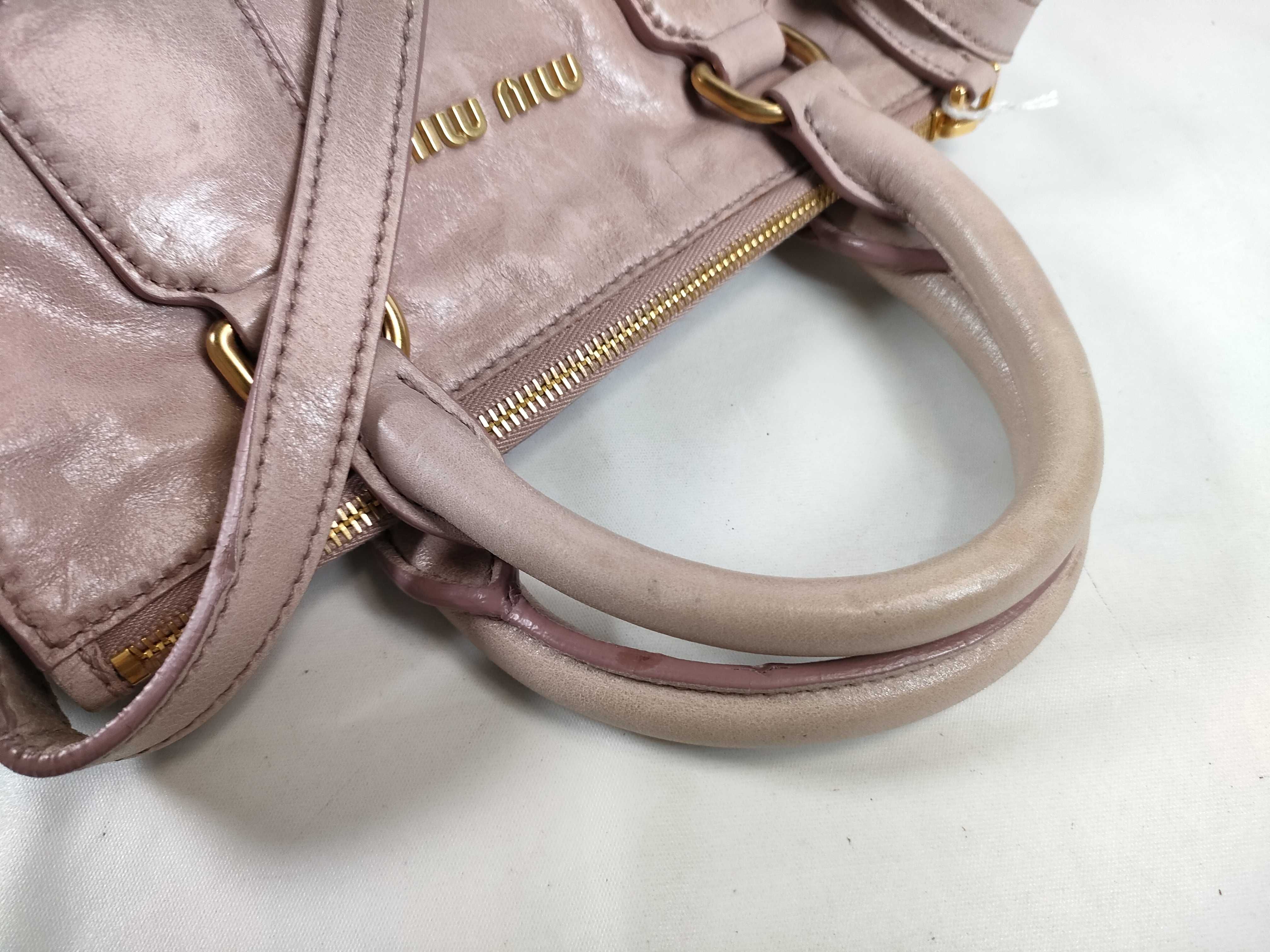 FR- Leather 2-Way Handbag Pink Shoulder Bag — view 3