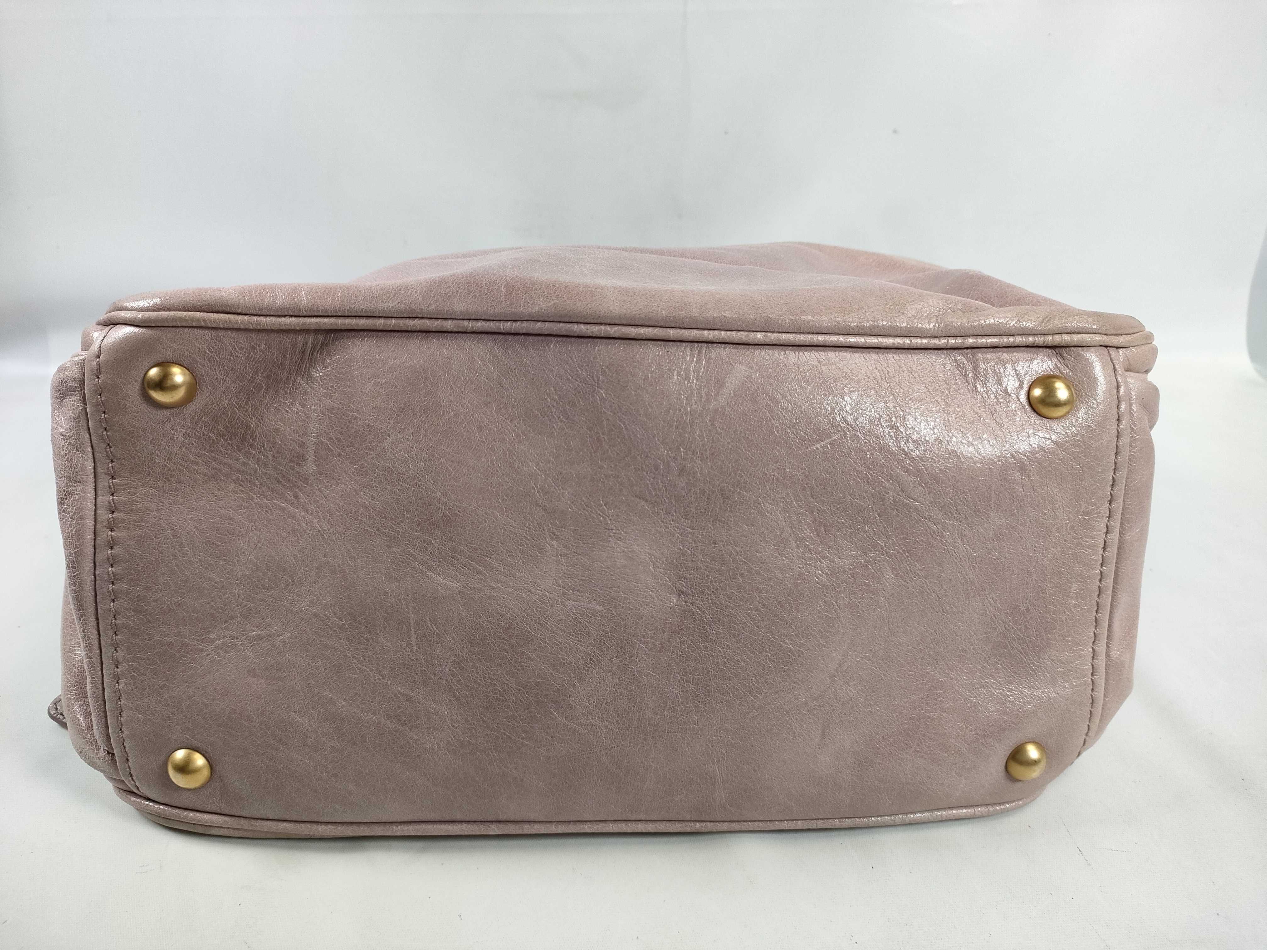 FR- Leather 2-Way Handbag Pink Shoulder Bag — view 7