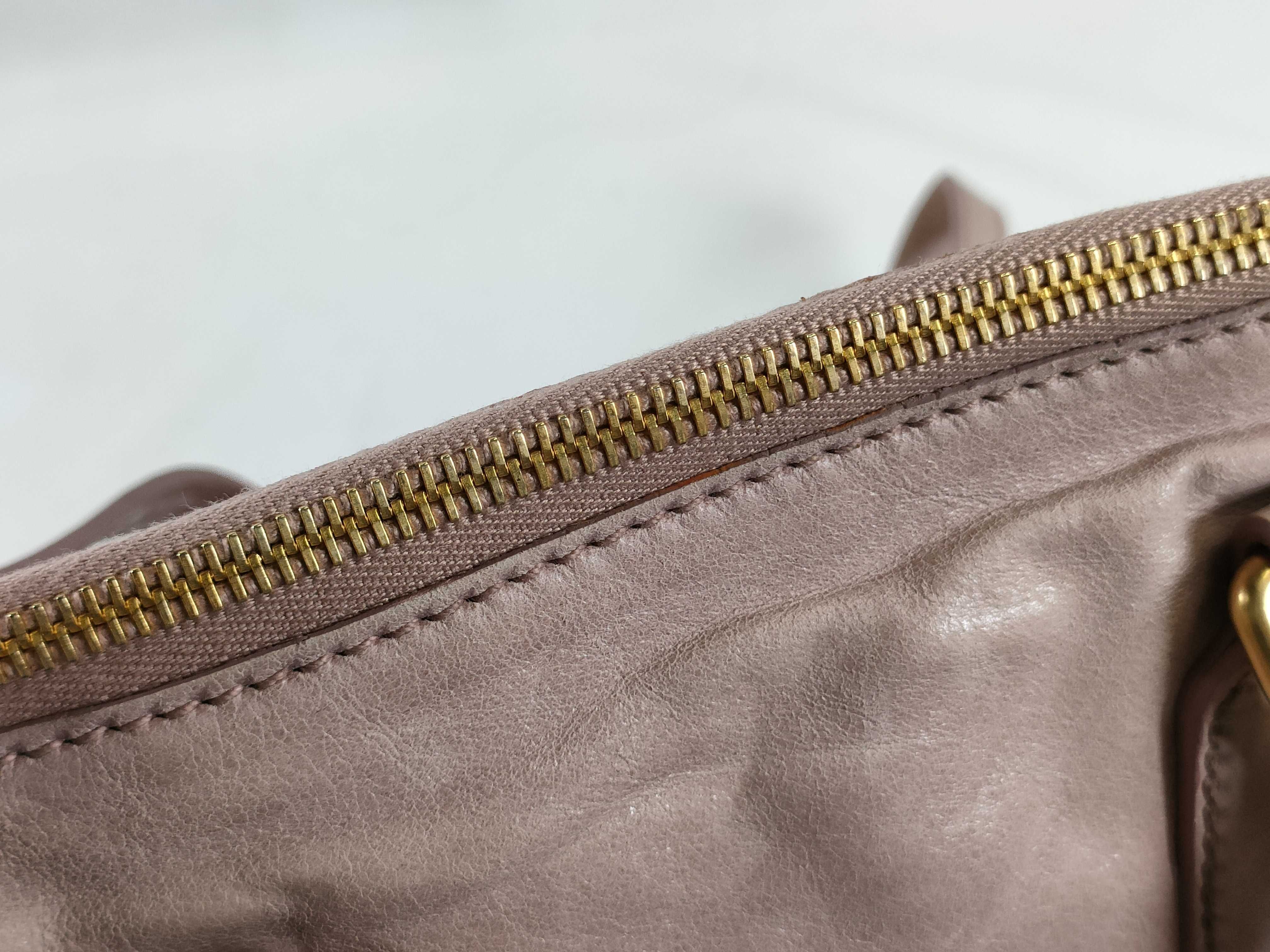 FR- Leather 2-Way Handbag Pink Shoulder Bag — view 9