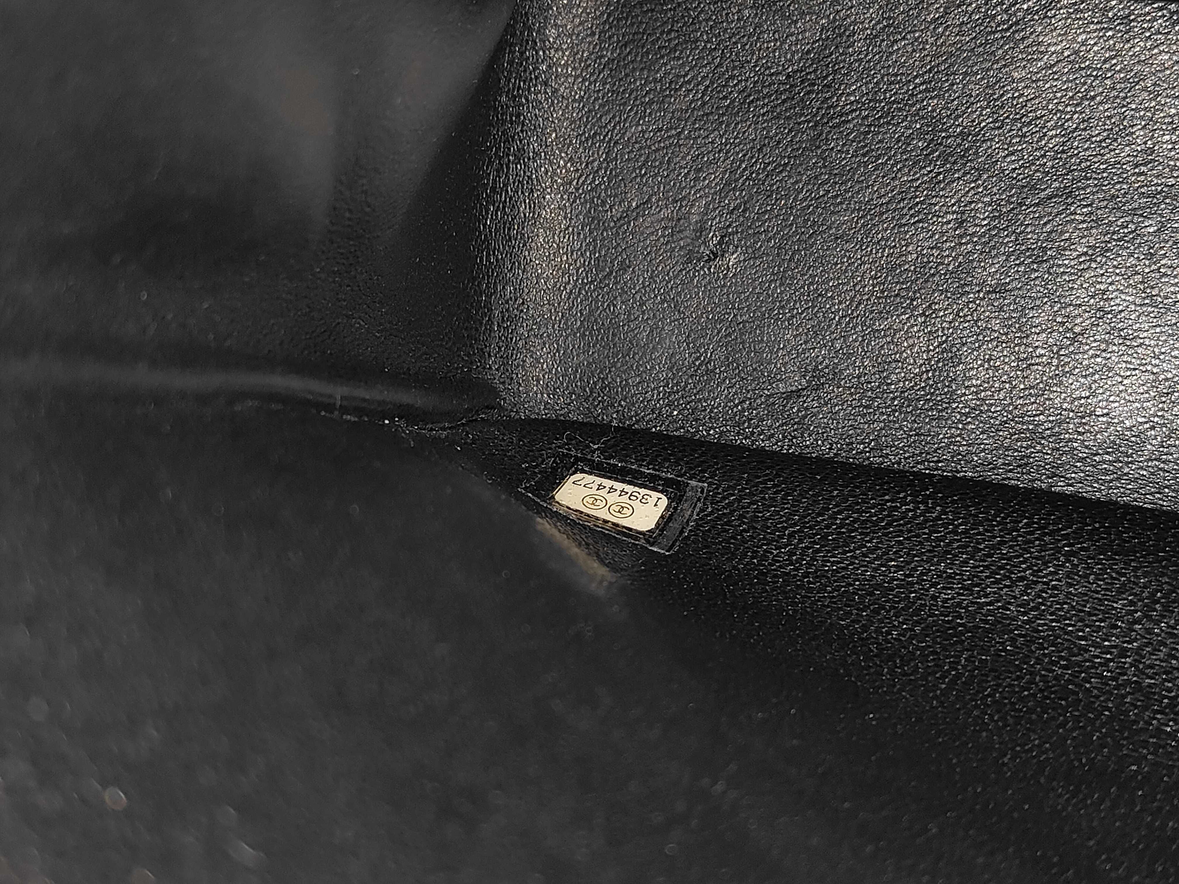 CF Single Flap Shoulder Bag, Black with Gold Hardware, Caviar Skin, Item No. 13, with Card — view 11