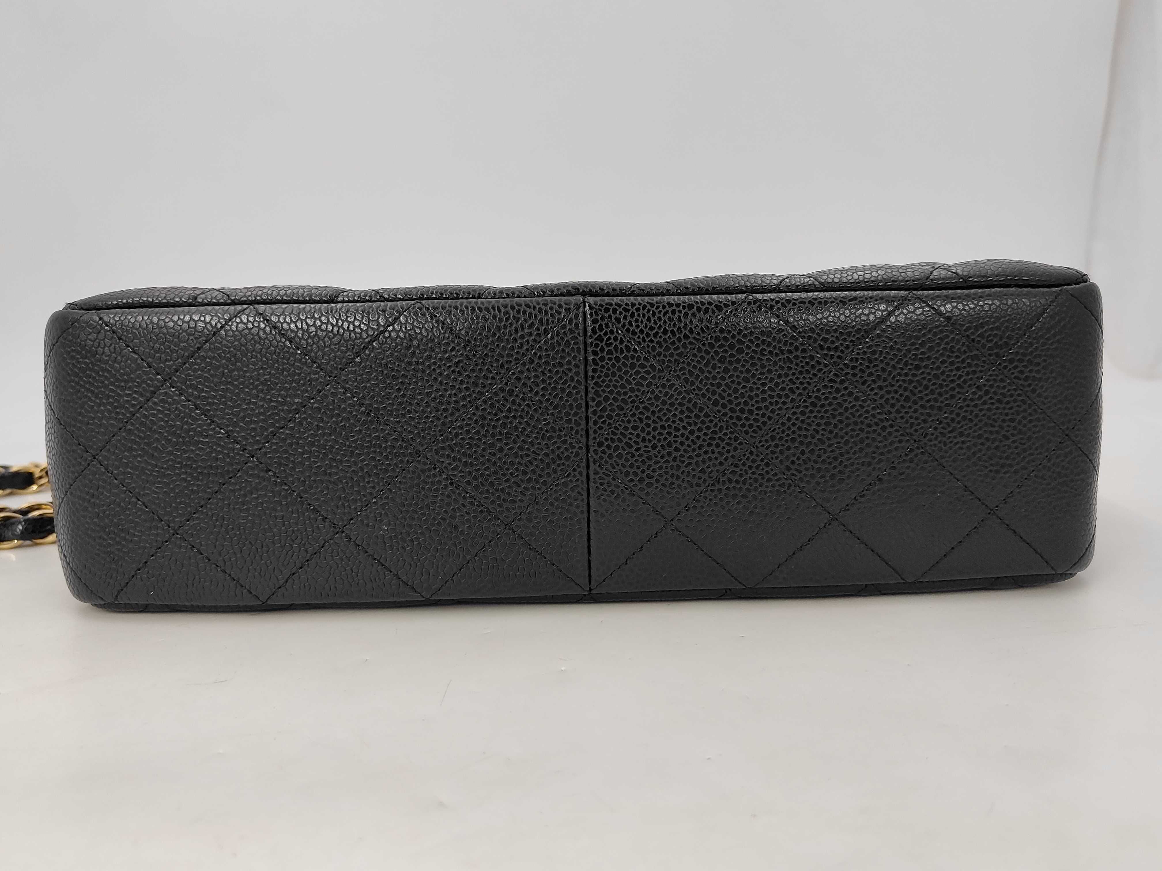 CF Single Flap Shoulder Bag, Black with Gold Hardware, Caviar Skin, Item No. 13, with Card — view 8