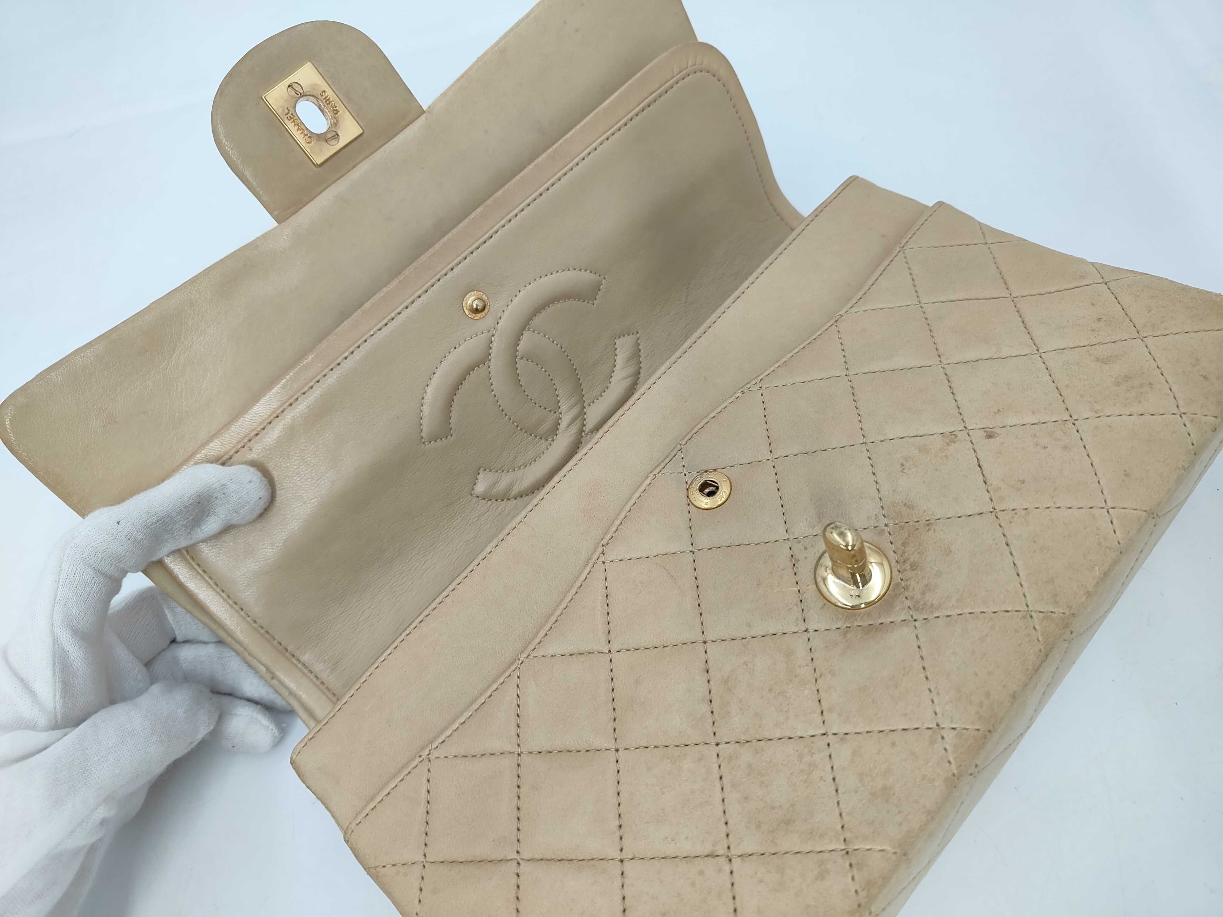 Lambskin Matelassé Double Flap Chain Shoulder Bag — view 7