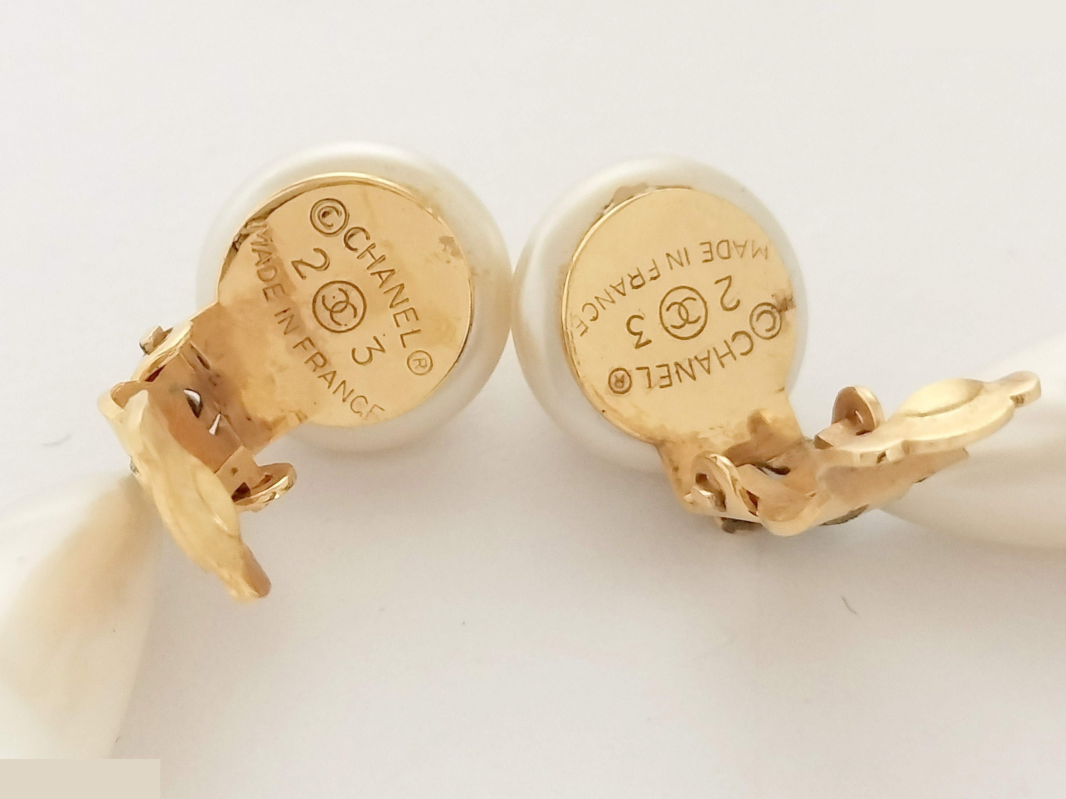 Coco F Pearl Gold Earrings — view 3
