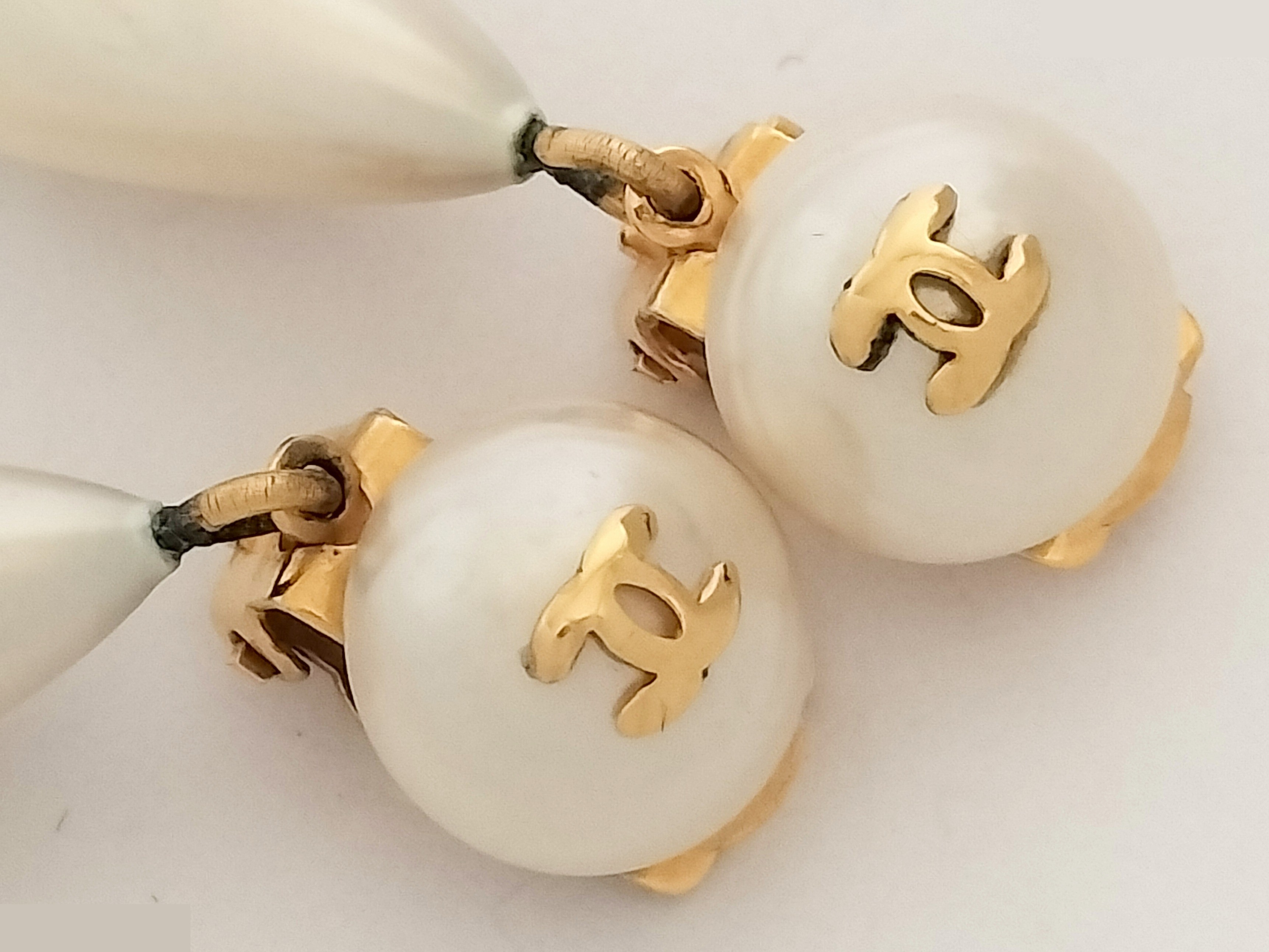 Coco F Pearl Gold Earrings — view 6