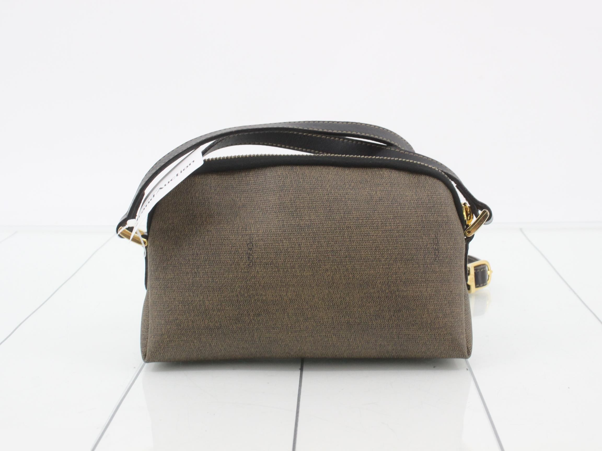 Shoulder bag mini khaki/black PVC/leather — view 2