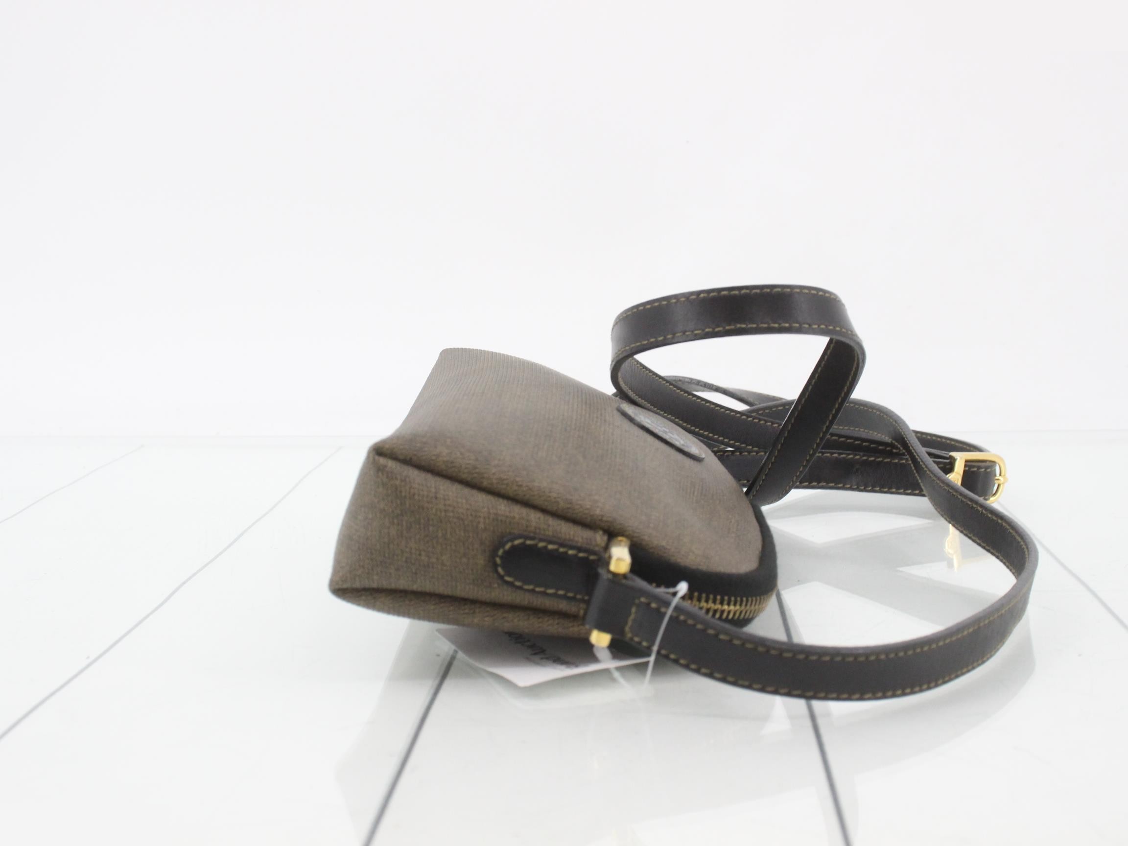 Shoulder bag mini khaki/black PVC/leather — view 3