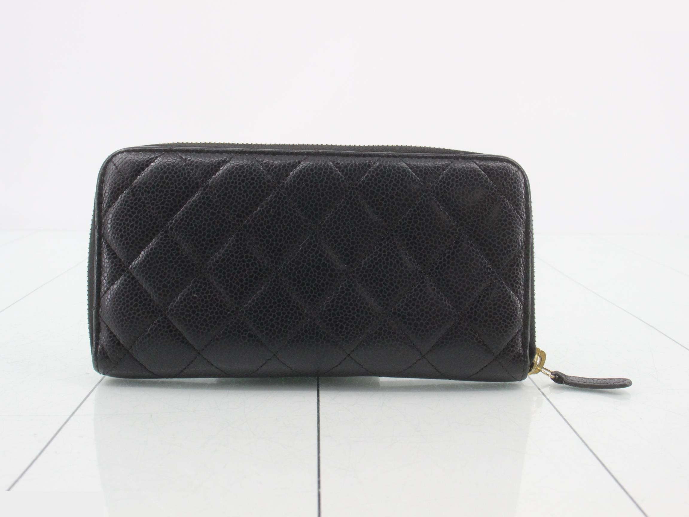 caviar leather long wallet, black, item number 18409230 — view 2