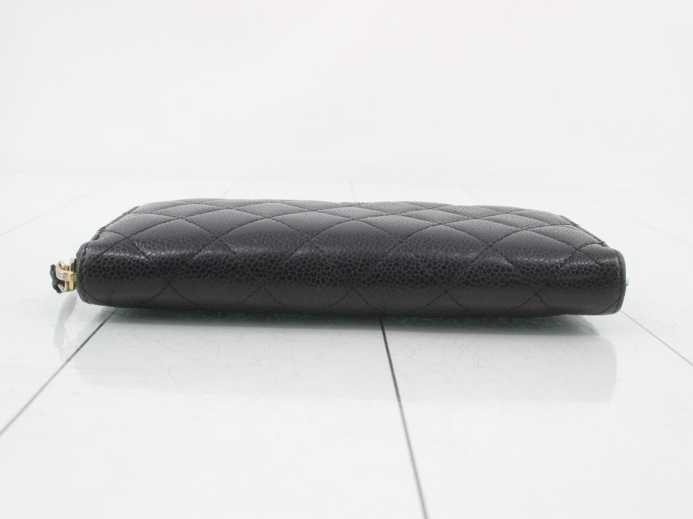 caviar leather long wallet, black, item number 18409230 — view 3