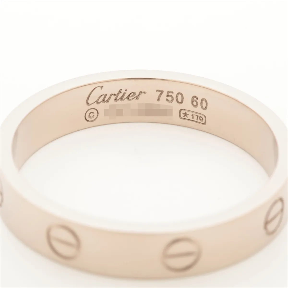 Mini Love Ring 750 (WG) 5.3g Size 60 Name Engraving CV4585 — view 3