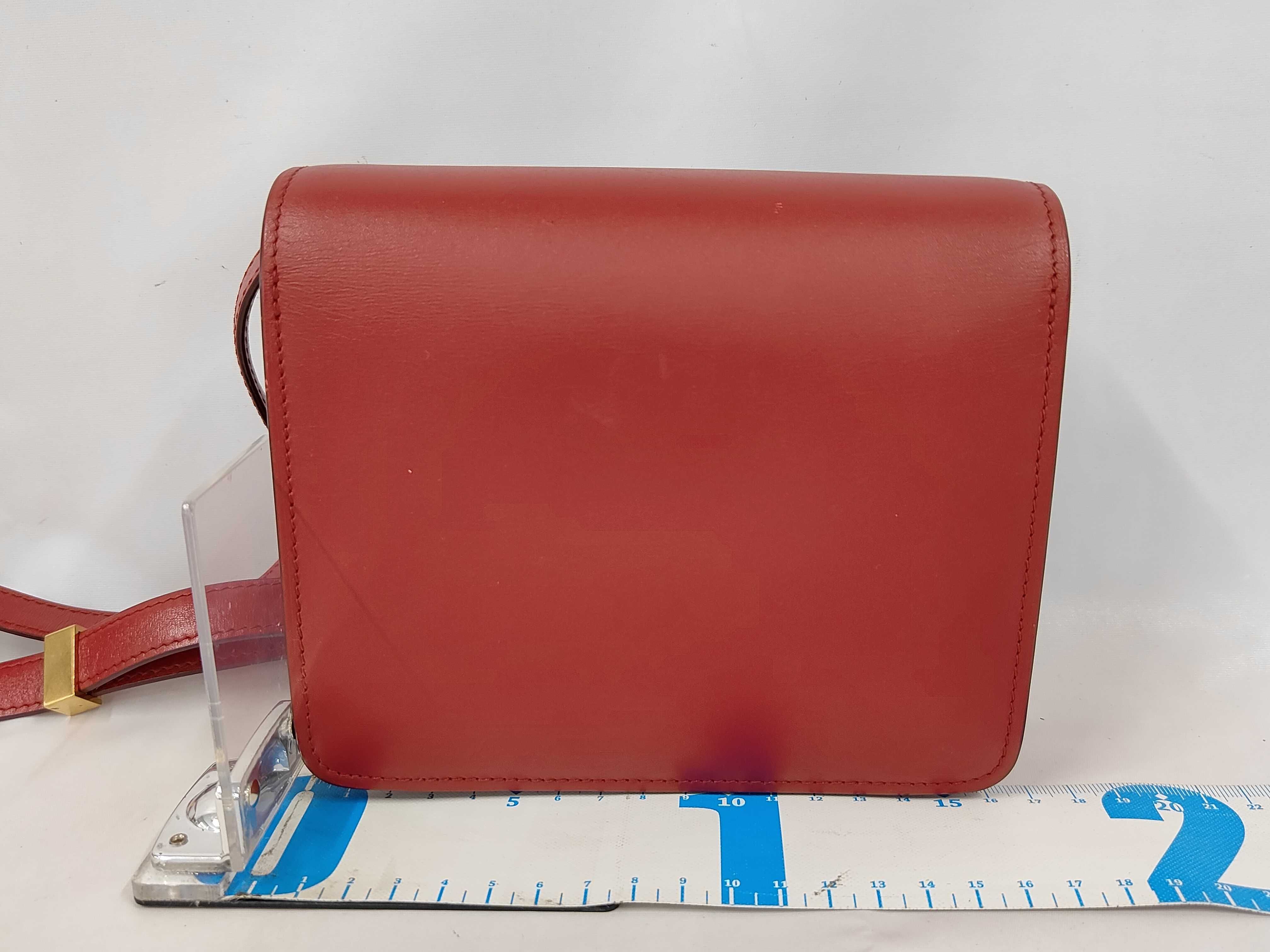 Classic Box Small Leather Shoulder Bag (Red) — view 2