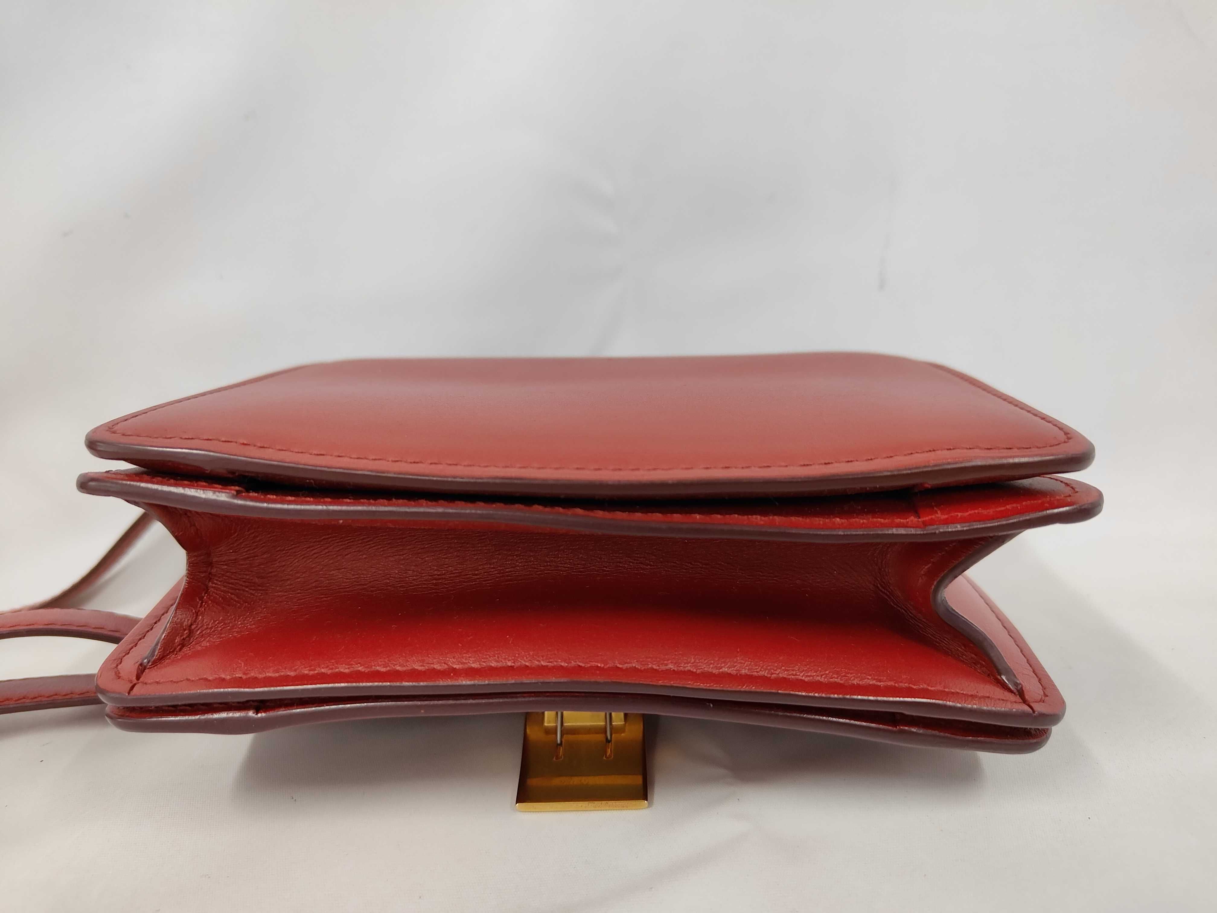 Classic Box Small Leather Shoulder Bag (Red) — view 4
