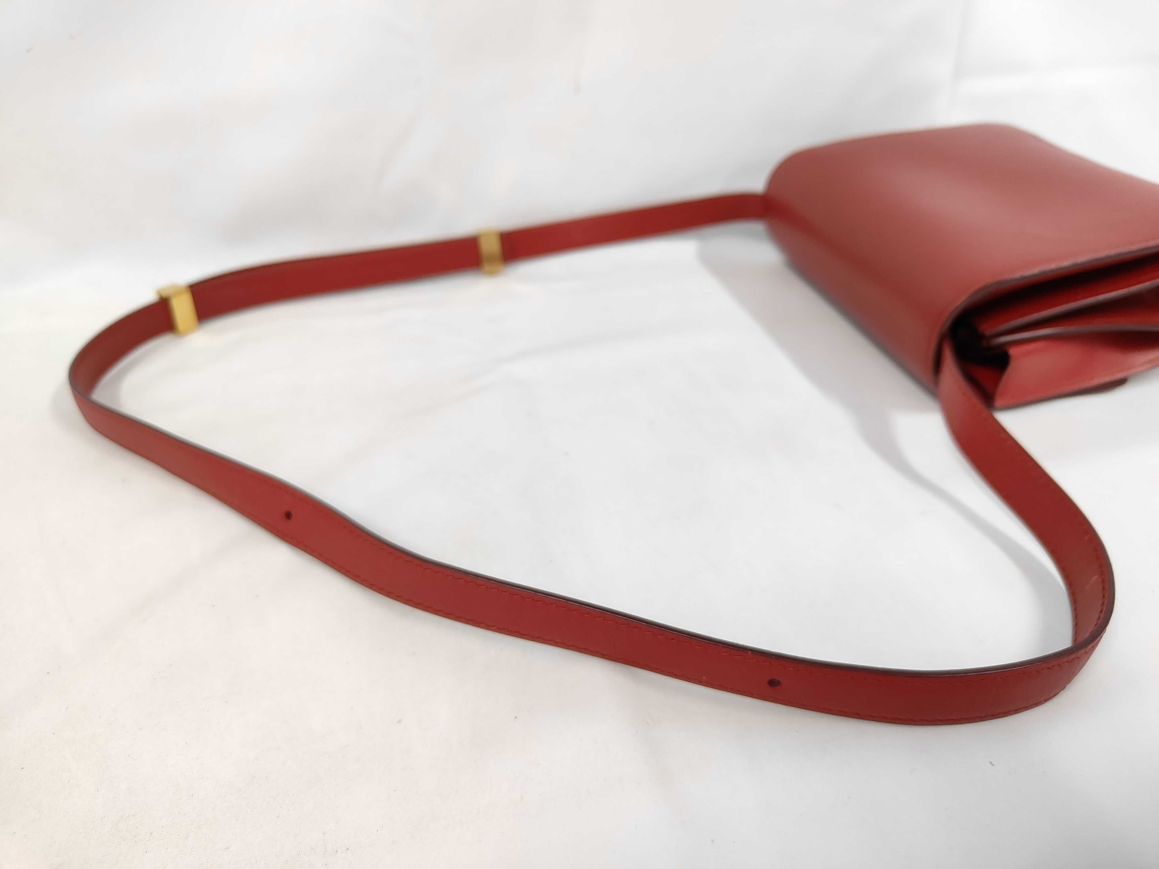 Classic Box Small Leather Shoulder Bag (Red) — view 5