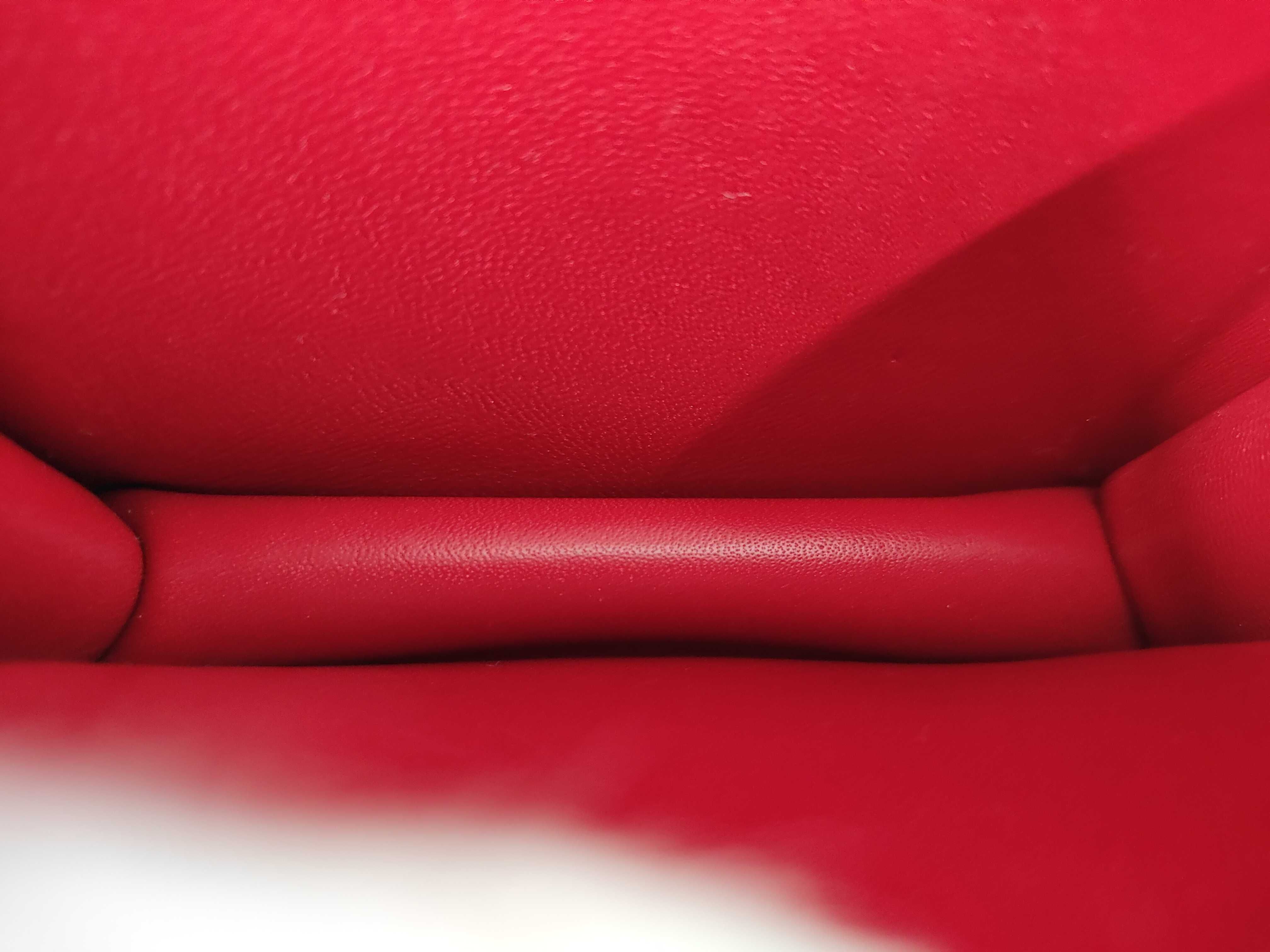 Classic Box Small Leather Shoulder Bag (Red) — view 8