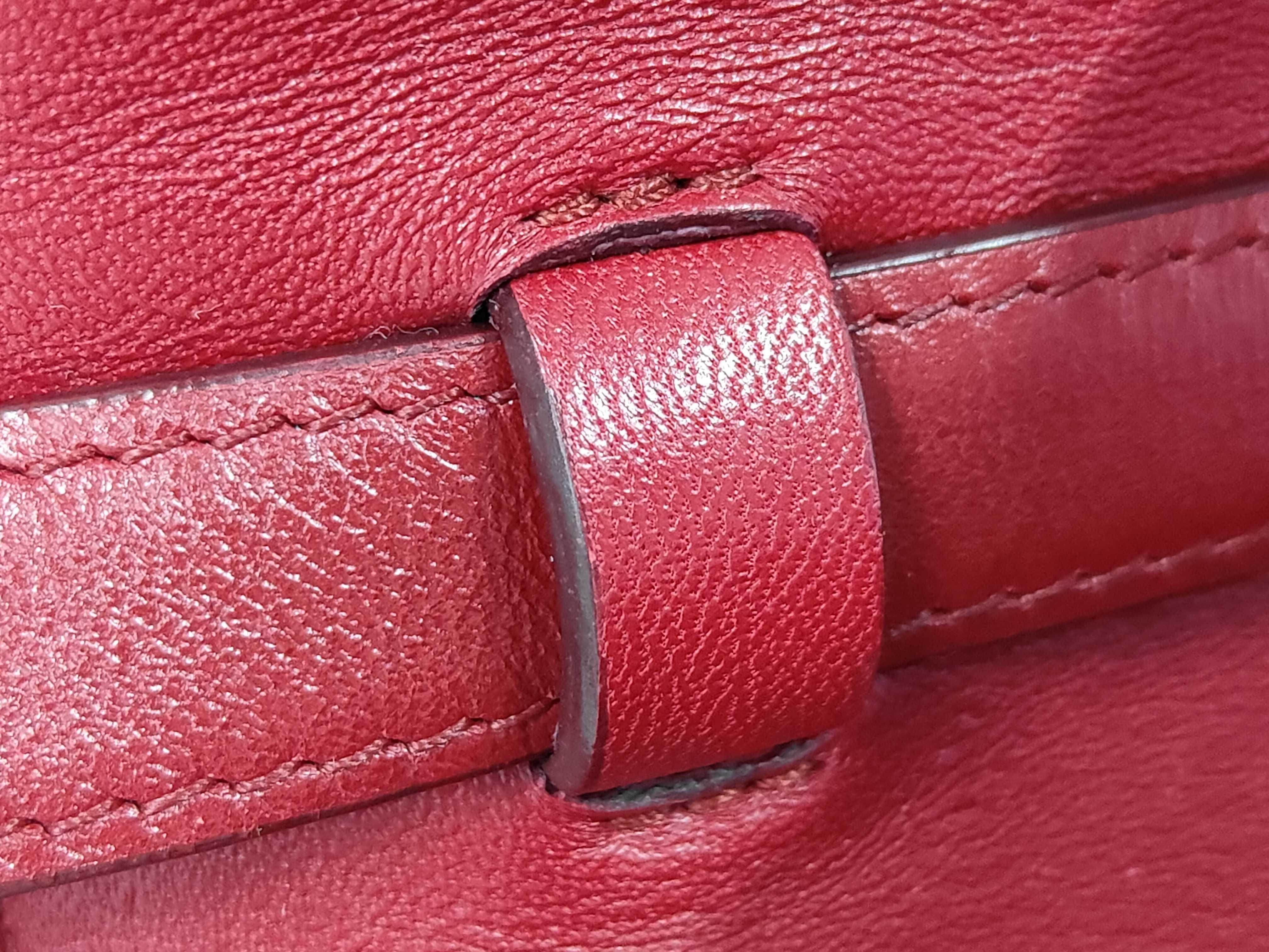 Classic Box Small Leather Shoulder Bag (Red) — view 9