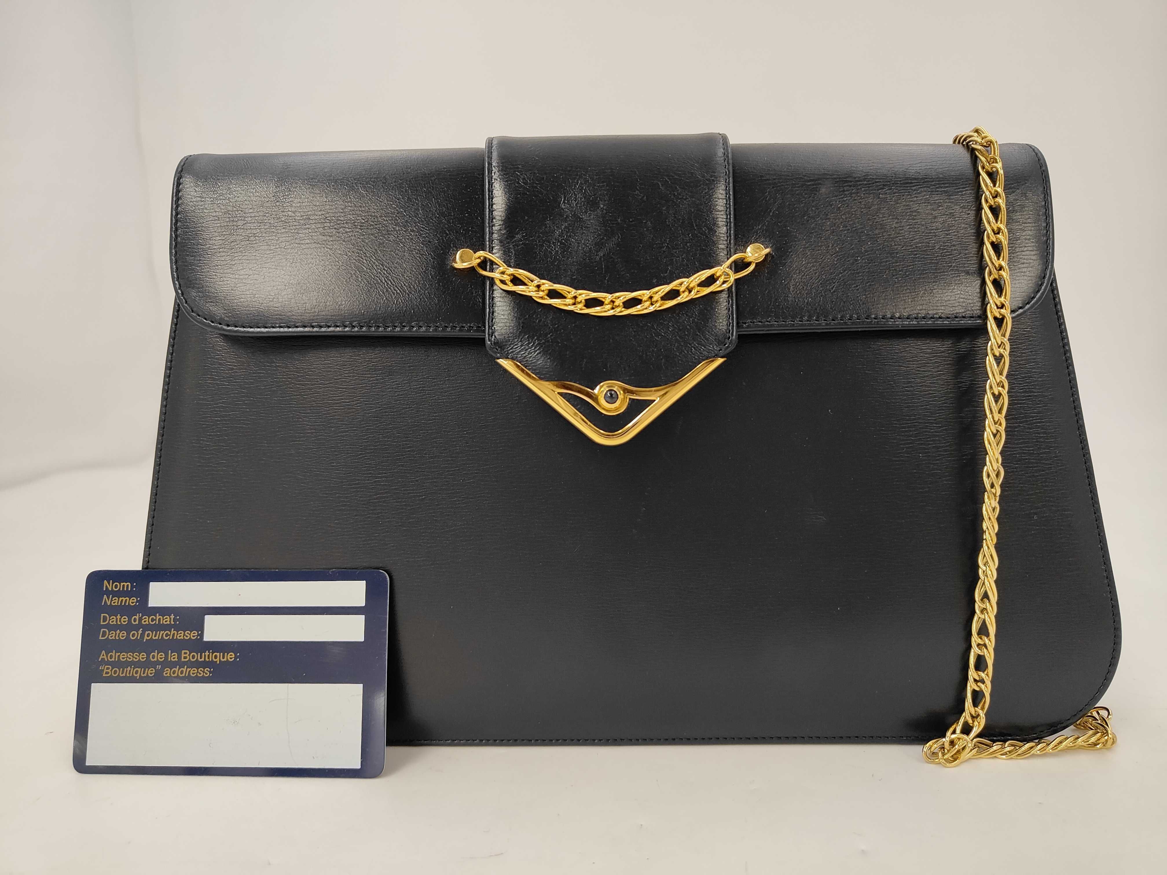 Sapphire Line Leather Chain Shoulder Bag