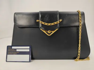 Sapphire Line Leather Chain Shoulder Bag