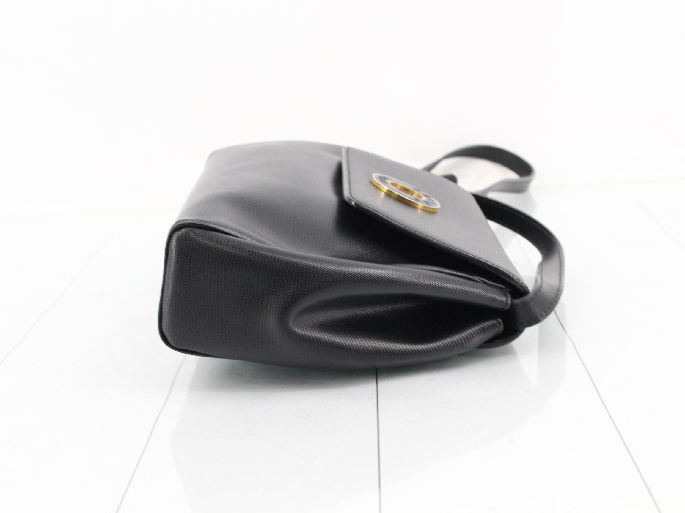 Circle logo, black leather — view 3