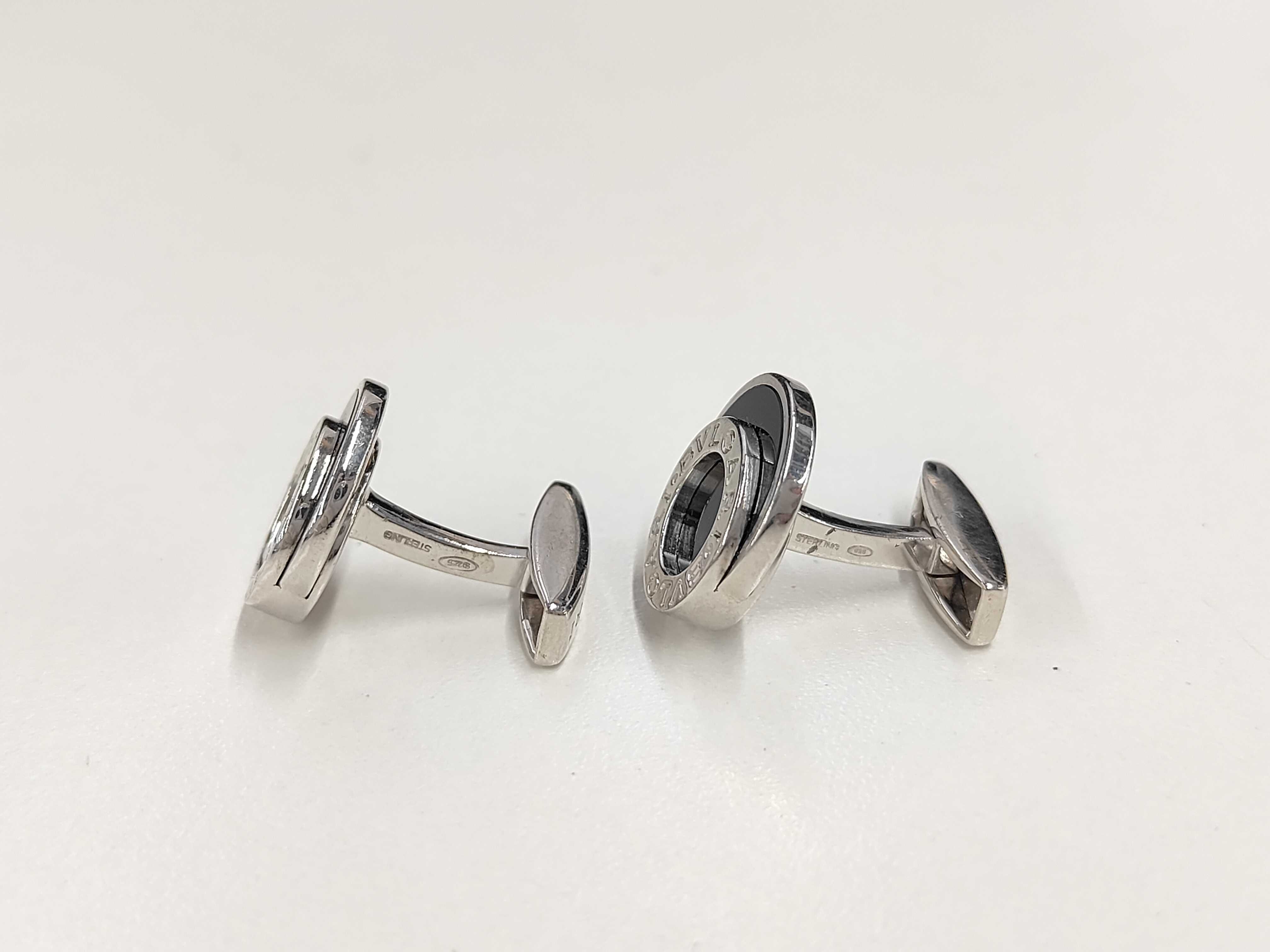 Bulgari Onyx Cufflinks Tie Clip & Cufflinks — view 2