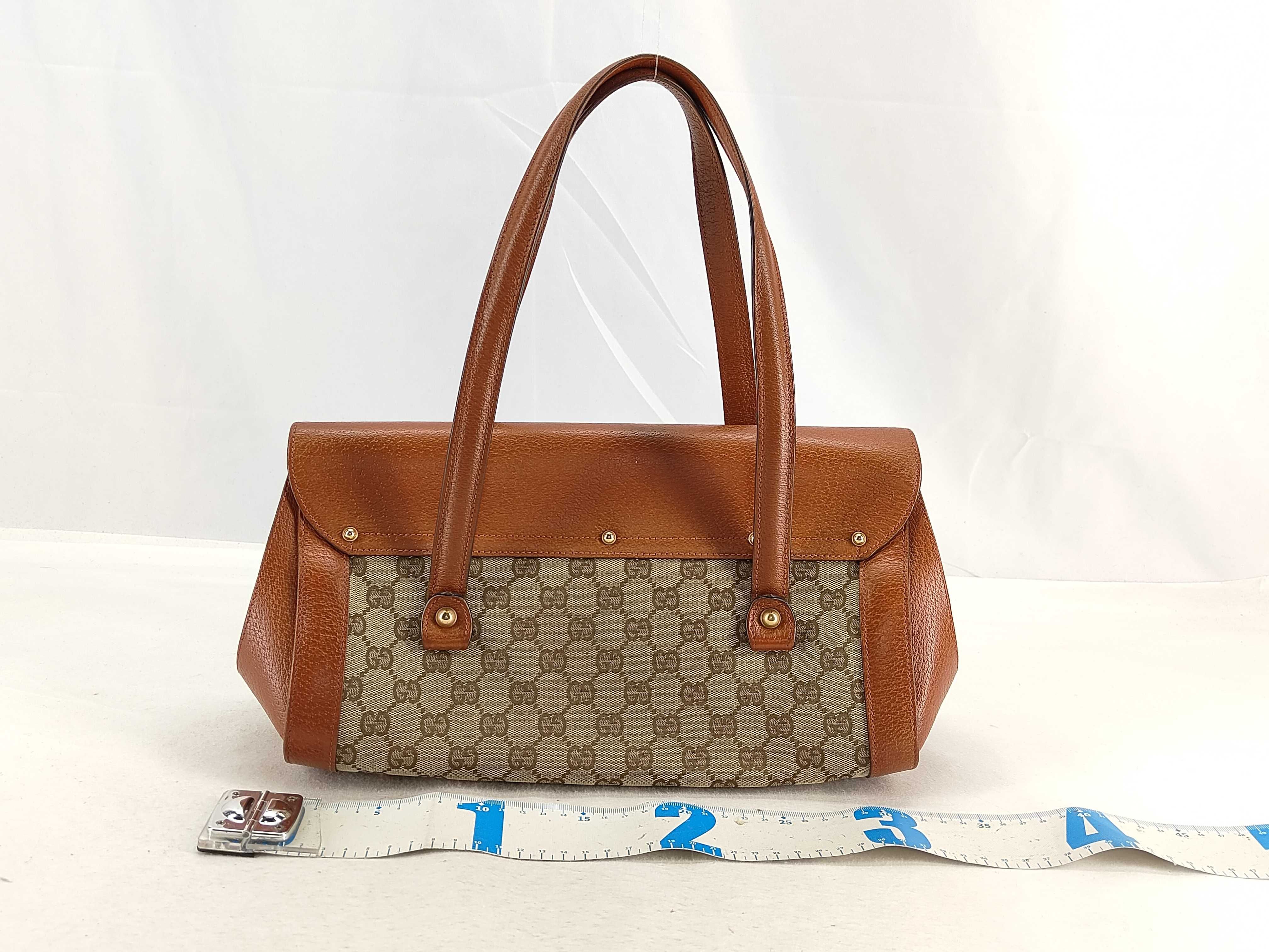 GG Canvas Orange GG Canvas Bamboo Clasp Cylinder Top Handle Bag Shoulder Bag — view 2