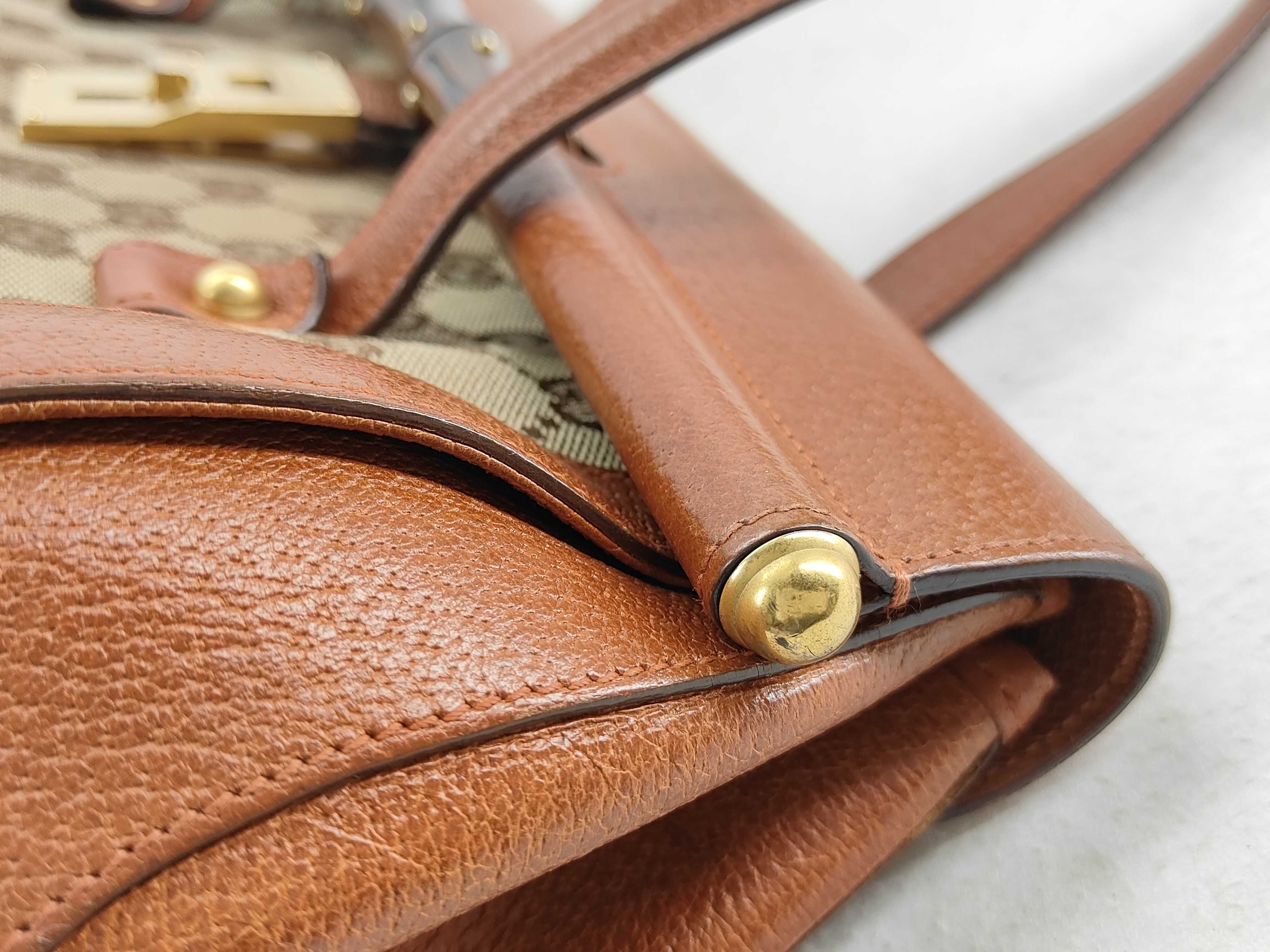 GG Canvas Orange GG Canvas Bamboo Clasp Cylinder Top Handle Bag Shoulder Bag — view 15