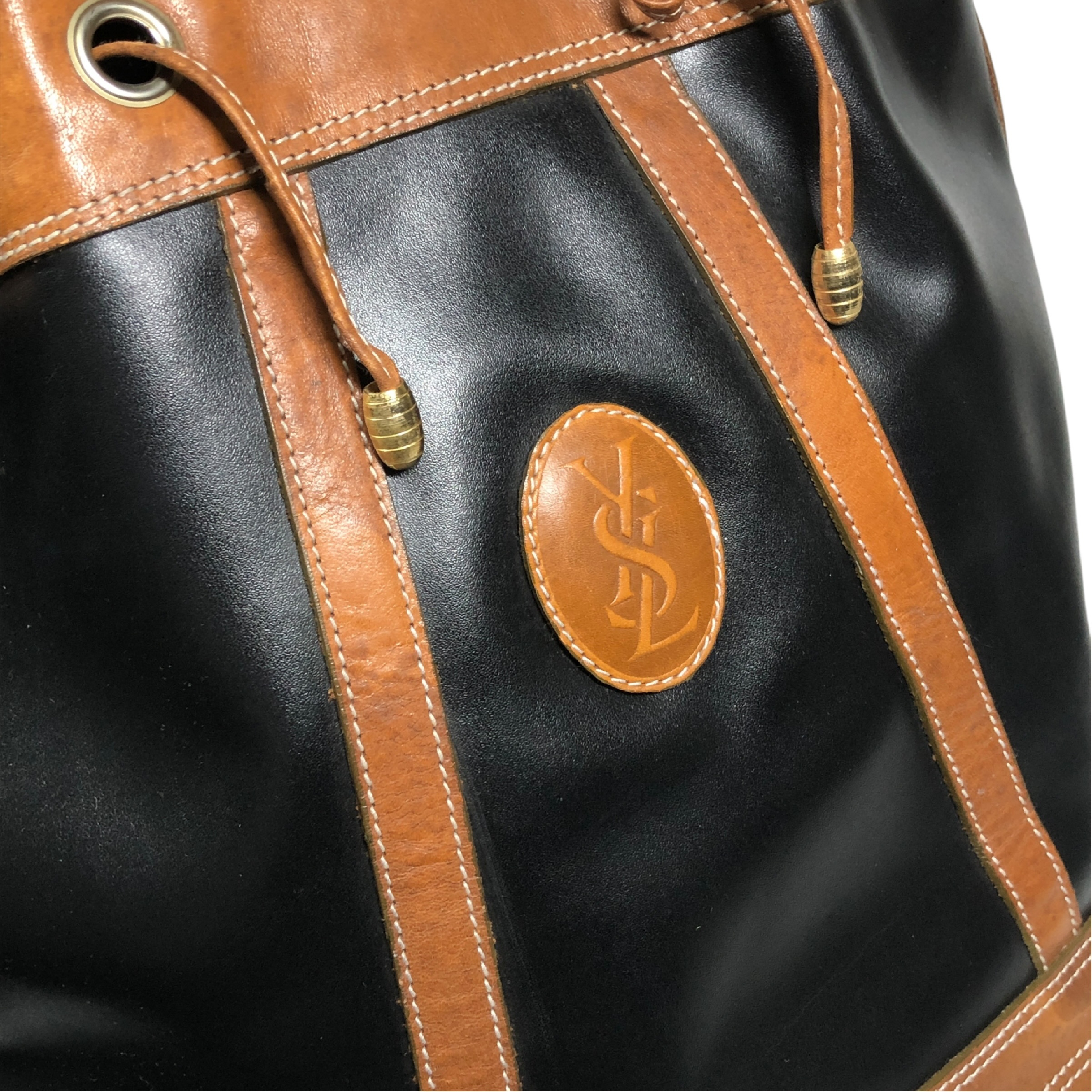 motif drawstring 2-way leather shoulder bag — view 2