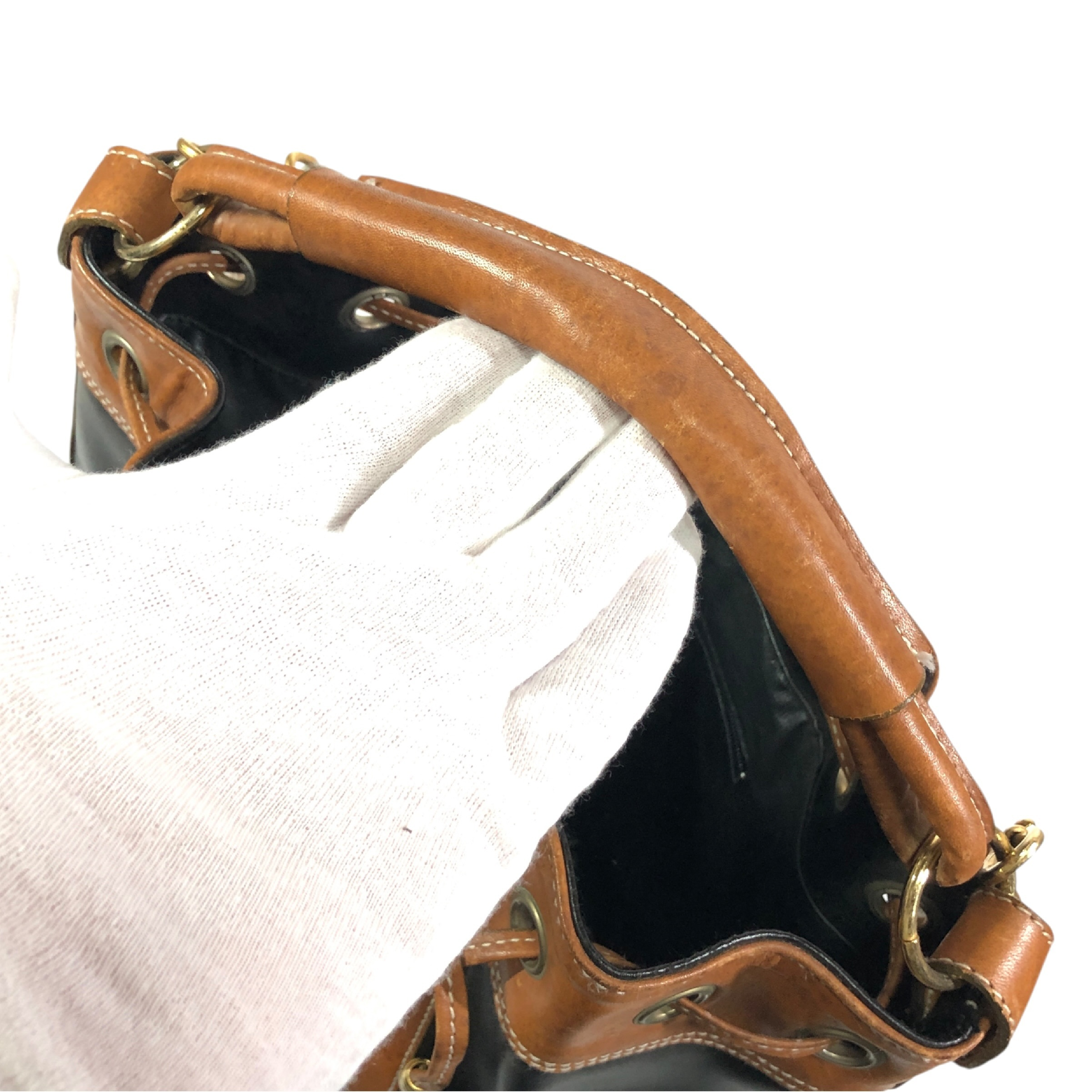 motif drawstring 2-way leather shoulder bag — view 12