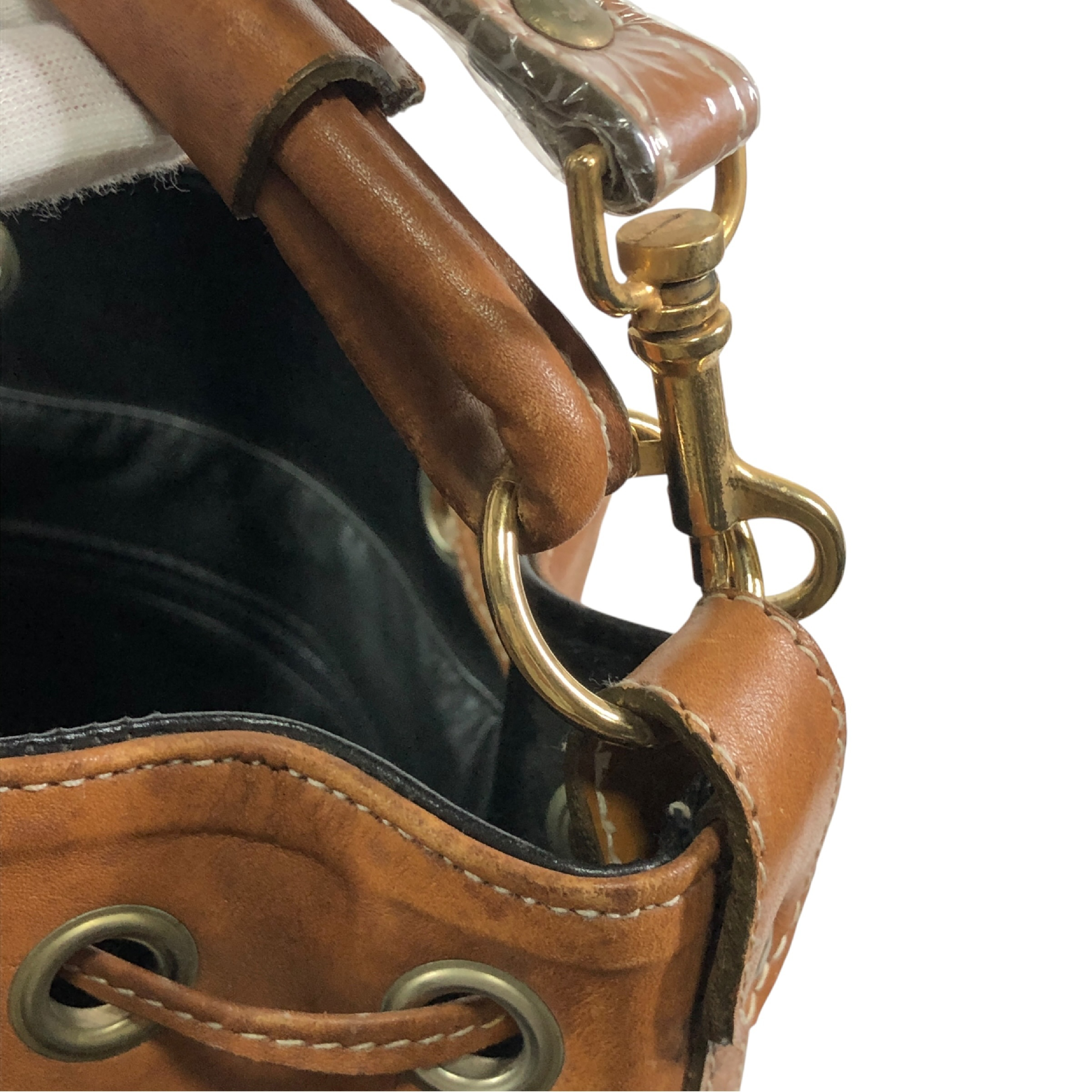 motif drawstring 2-way leather shoulder bag — view 13