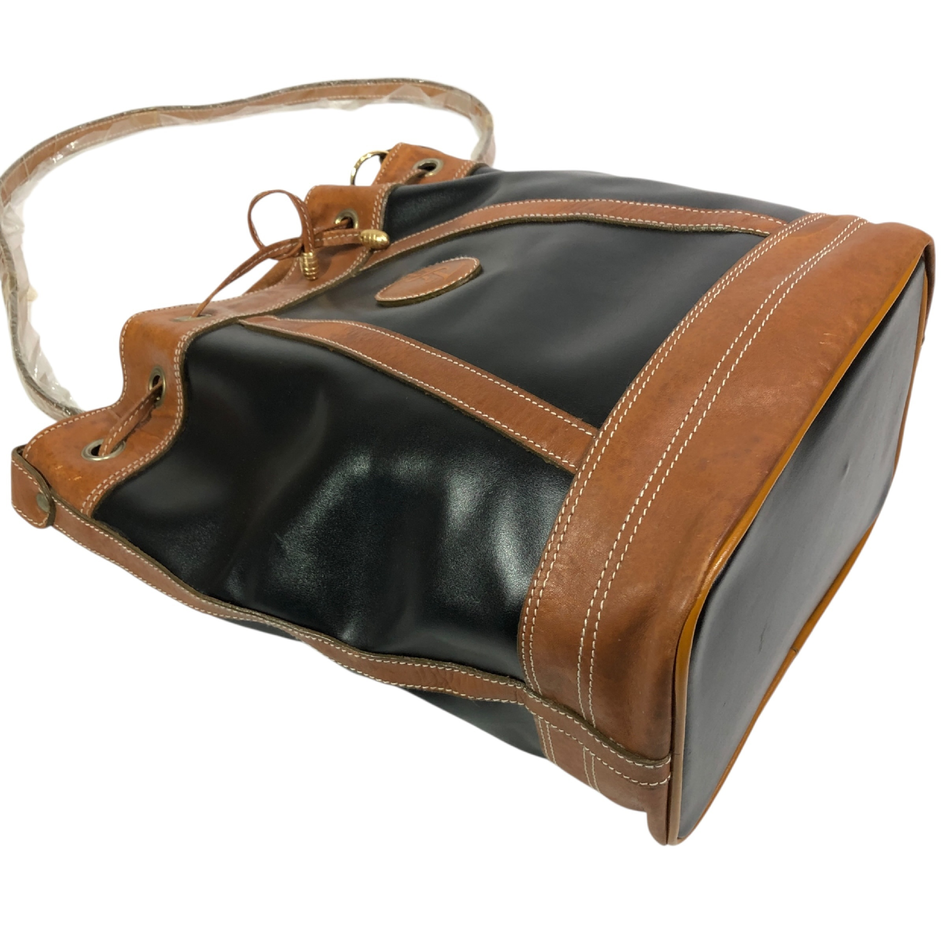 motif drawstring 2-way leather shoulder bag — view 6