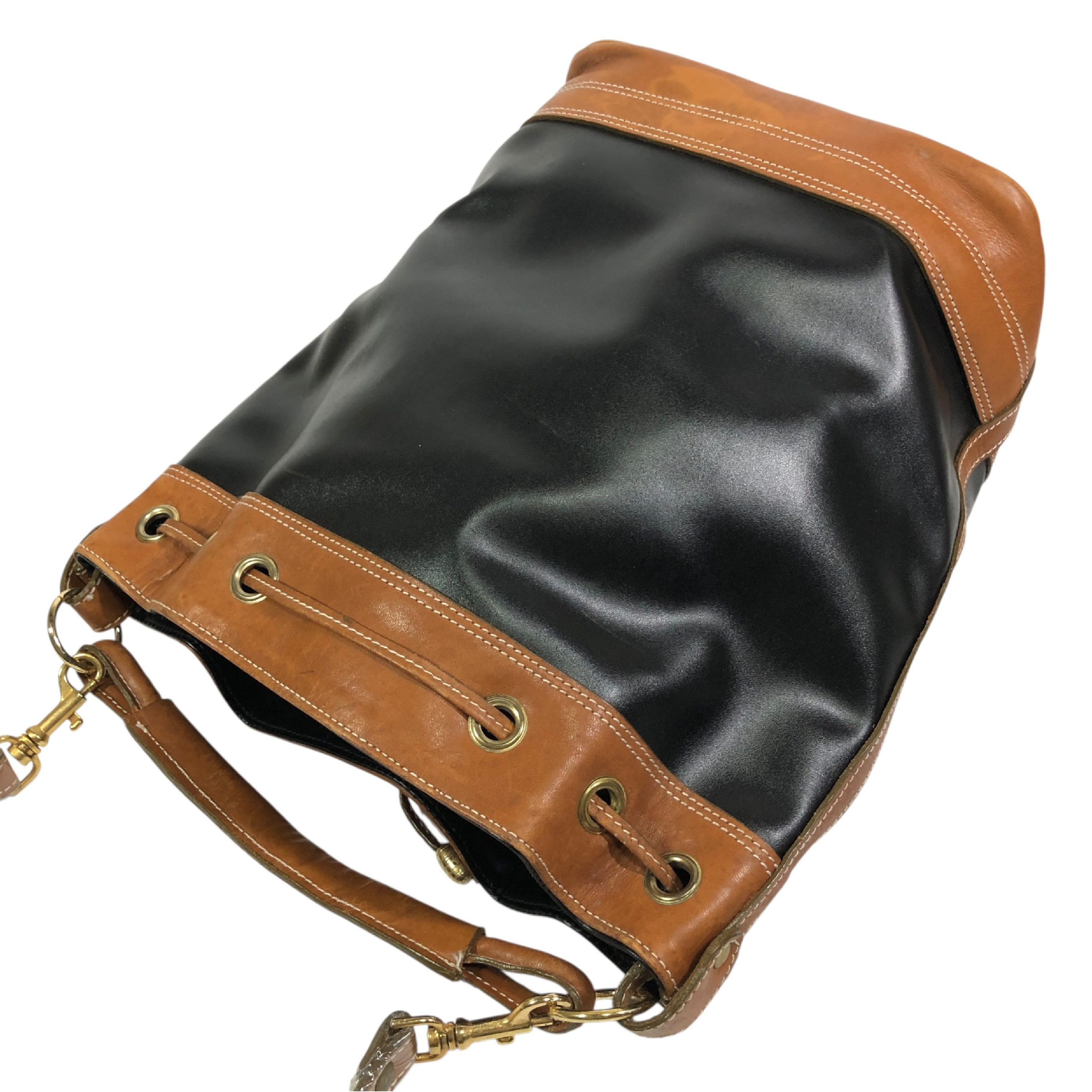motif drawstring 2-way leather shoulder bag — view 9