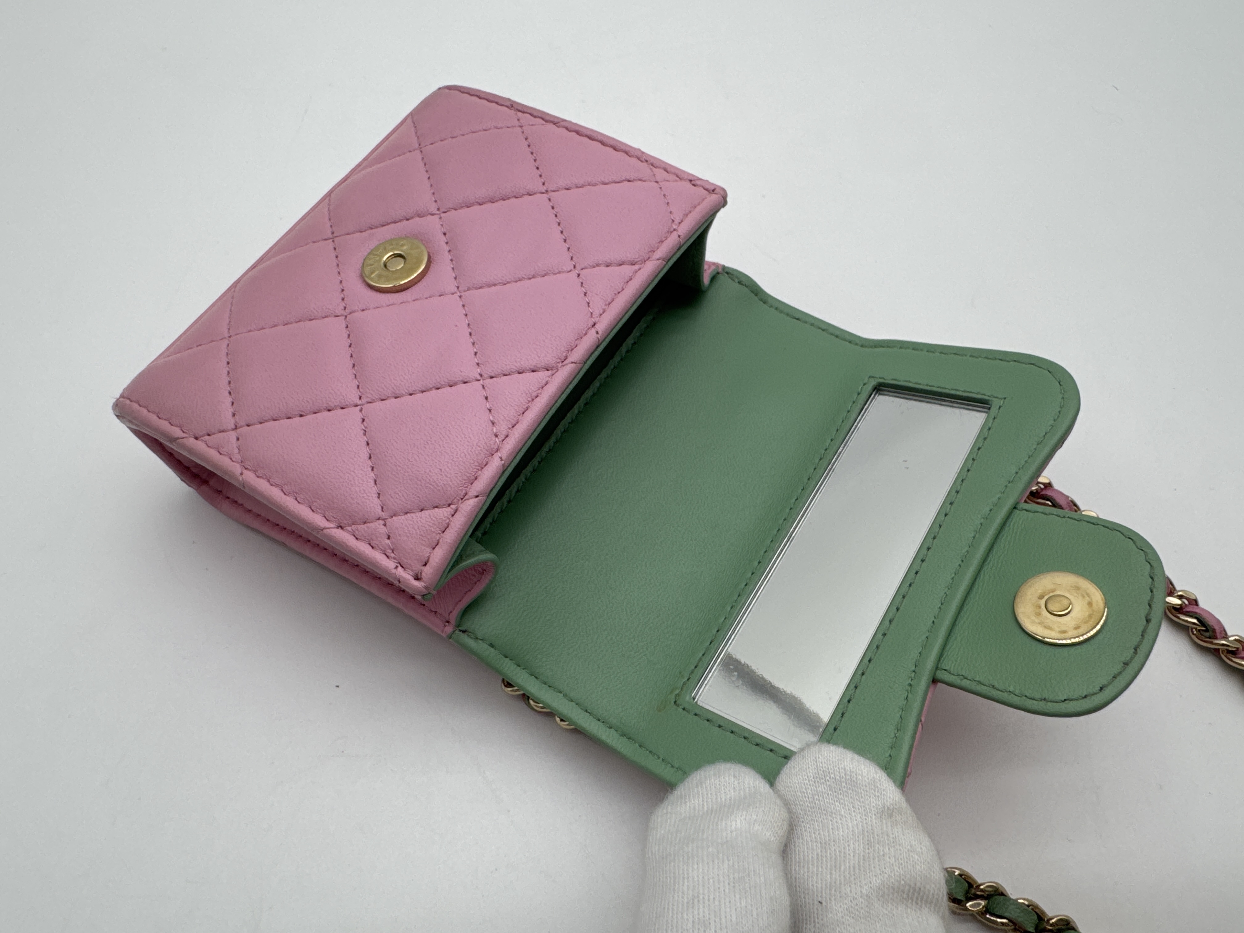 Lambskin Top Handle Shoulder Bag Handbag — view 11