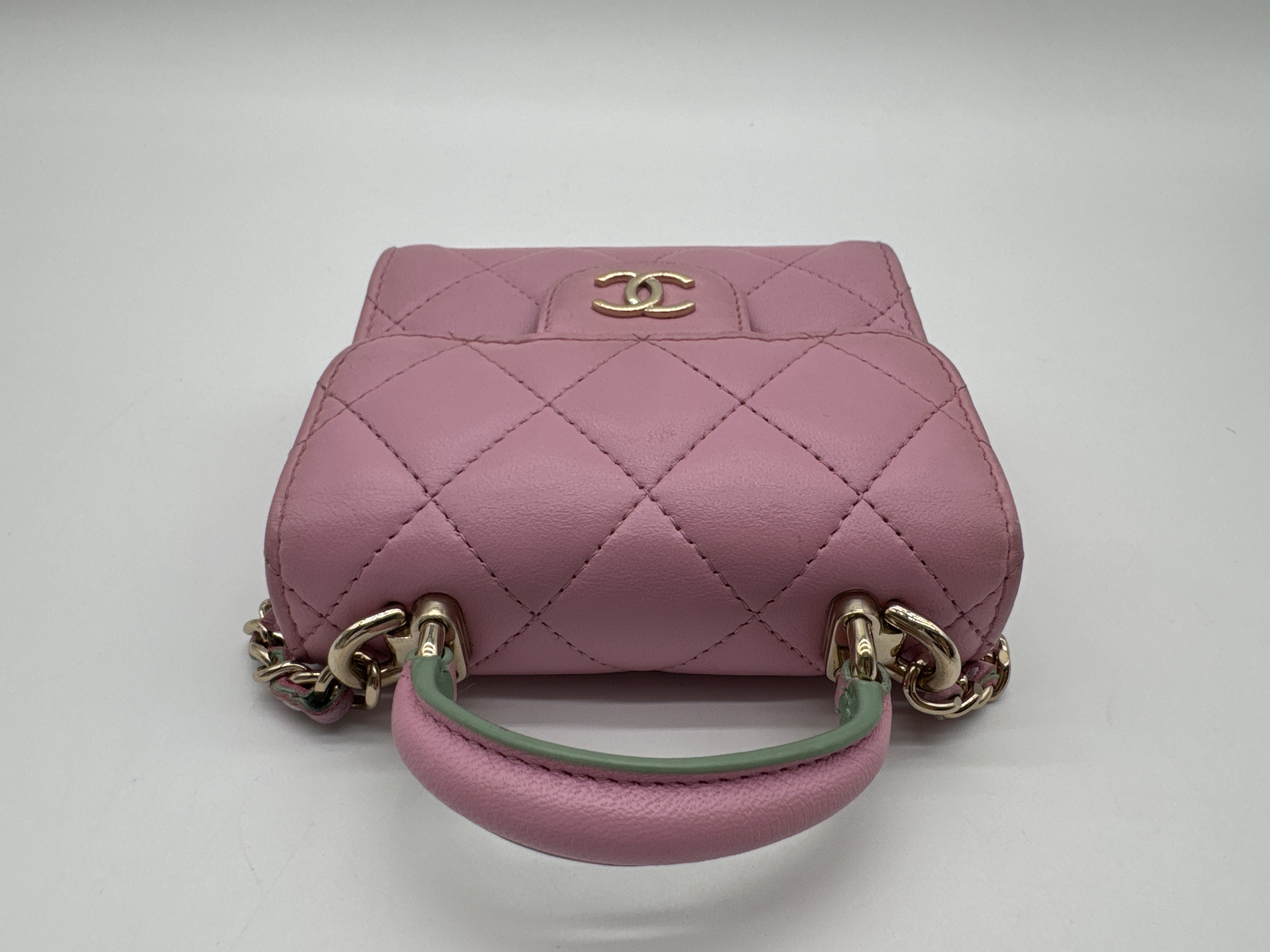 Lambskin Top Handle Shoulder Bag Handbag — view 5