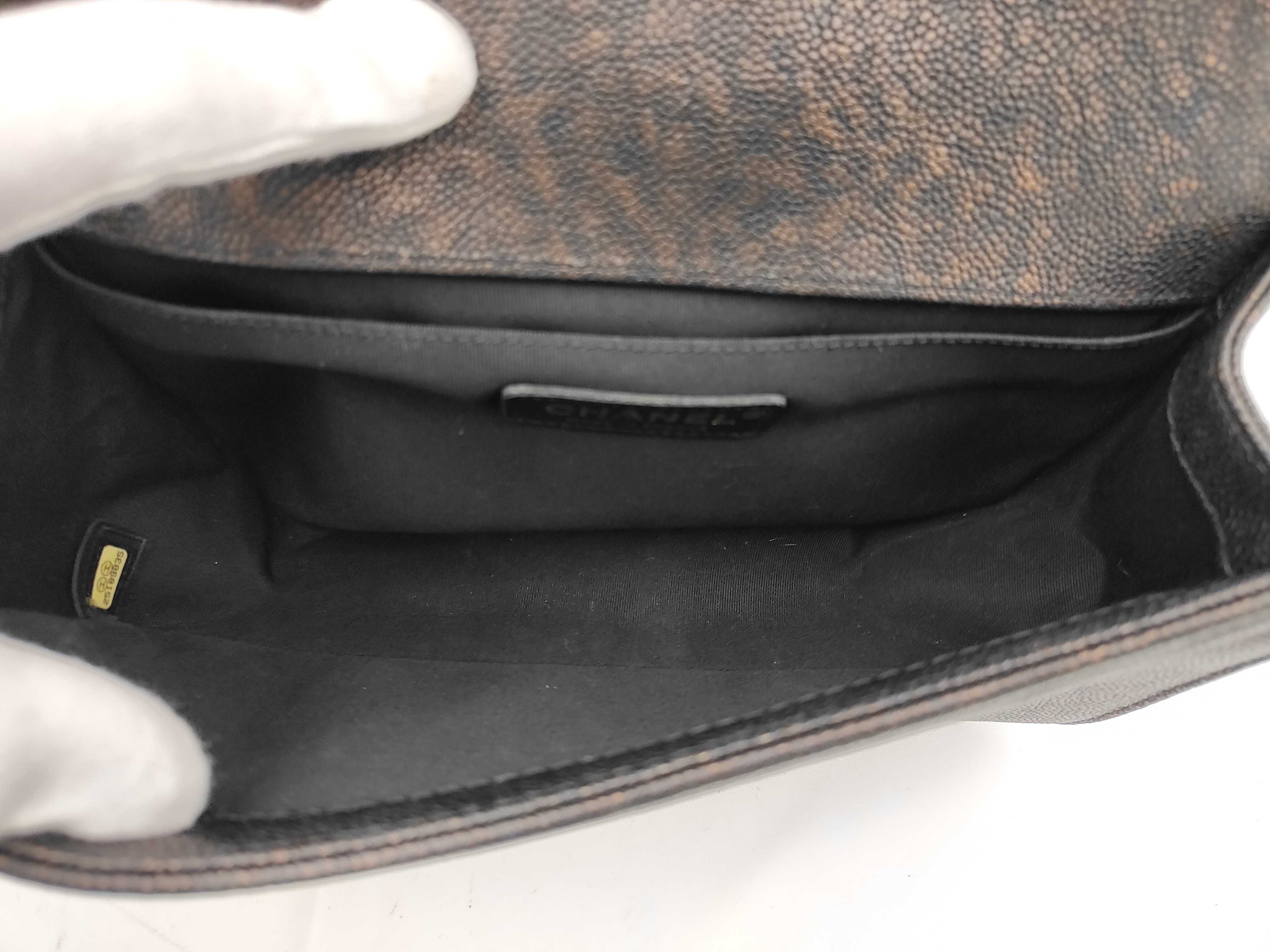 Boy Chanel Chain Shoulder Bag, Caviar Leather, Black/Bronze. — view 10