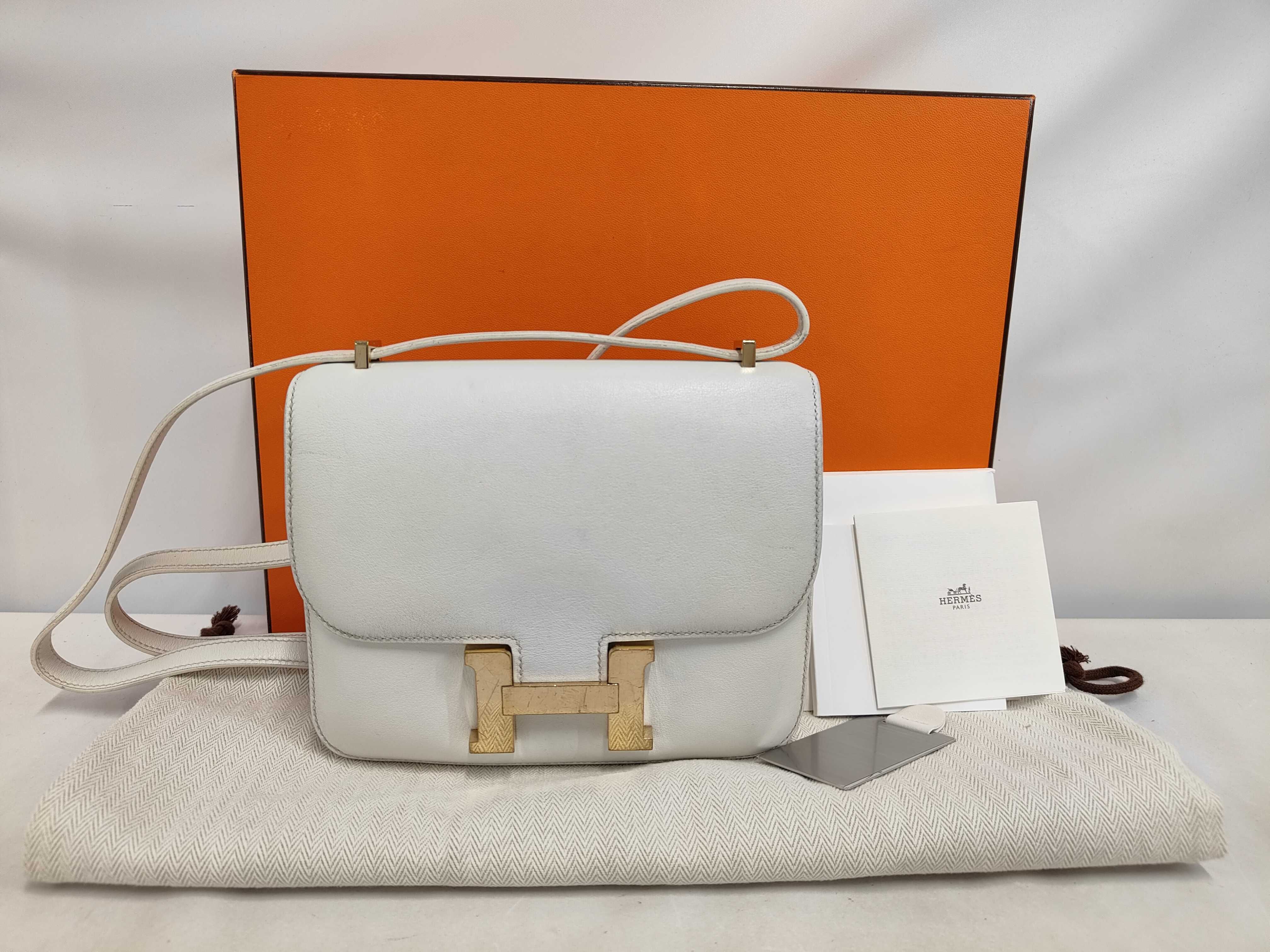Constance 3 Mini White Gold Hardware B Stamp Shoulder Bag