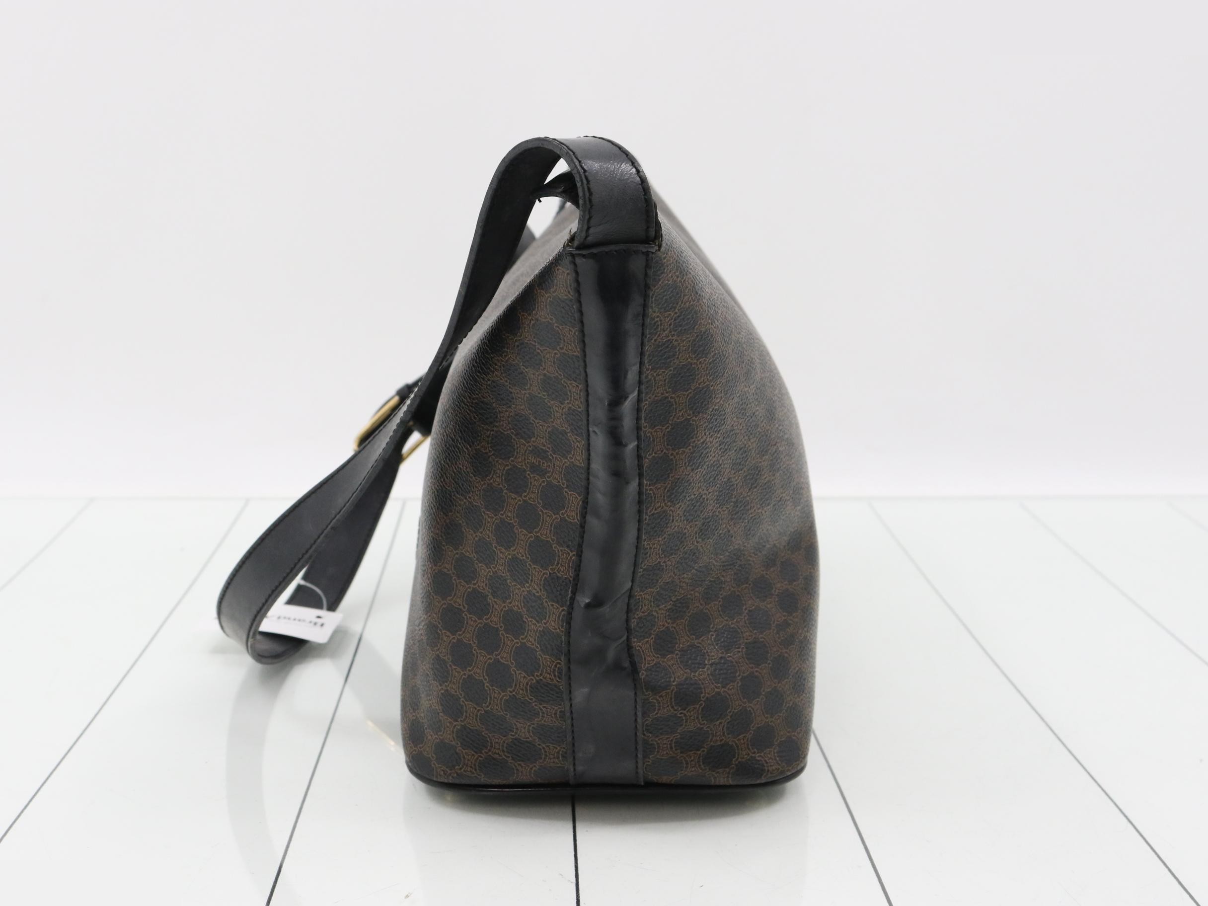 Macadam PVC/Leather Shoulder Bag, Black — view 3
