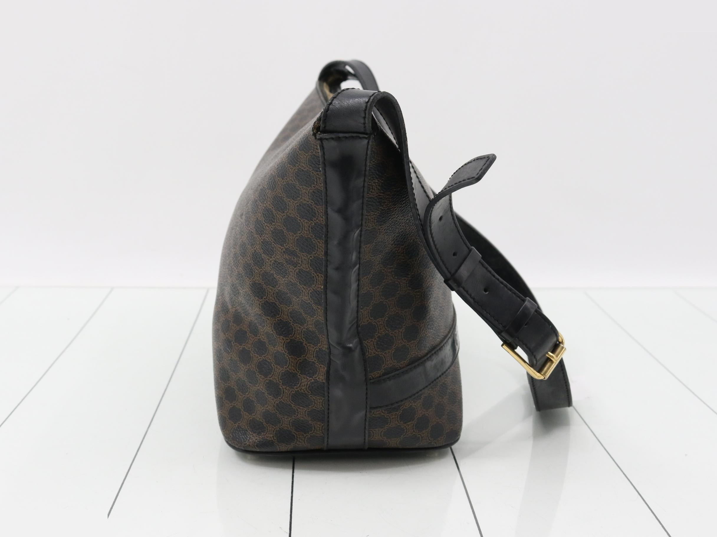 Macadam PVC/Leather Shoulder Bag, Black — view 4