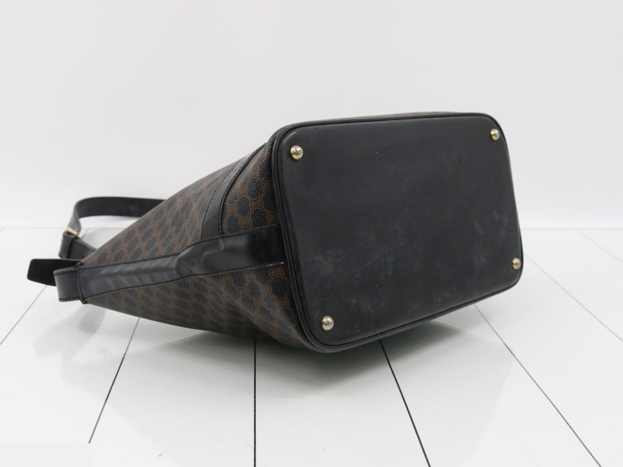 Macadam PVC/Leather Shoulder Bag, Black — view 5