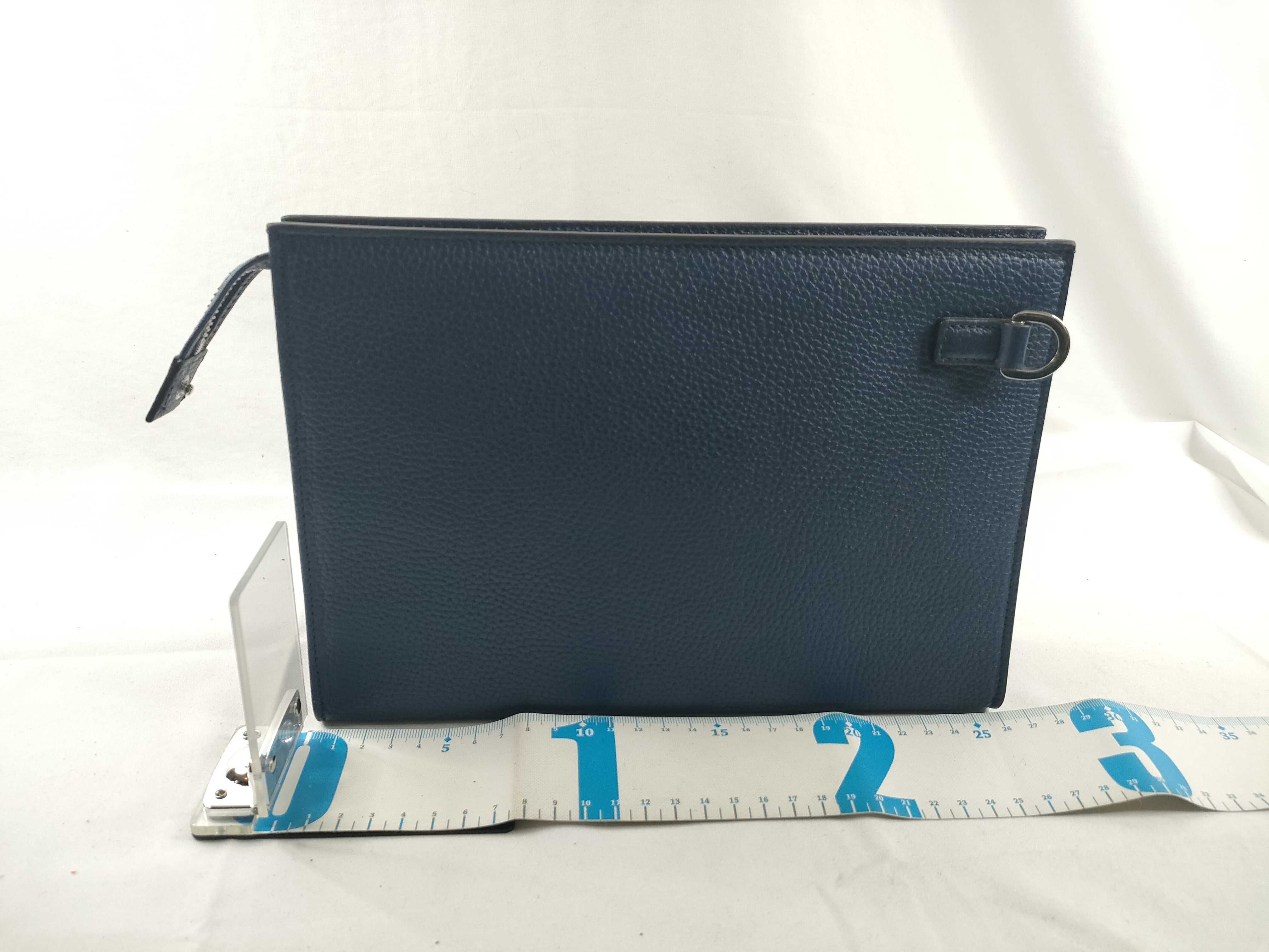 Leather Clutch Bag, Black, 771155 — view 2