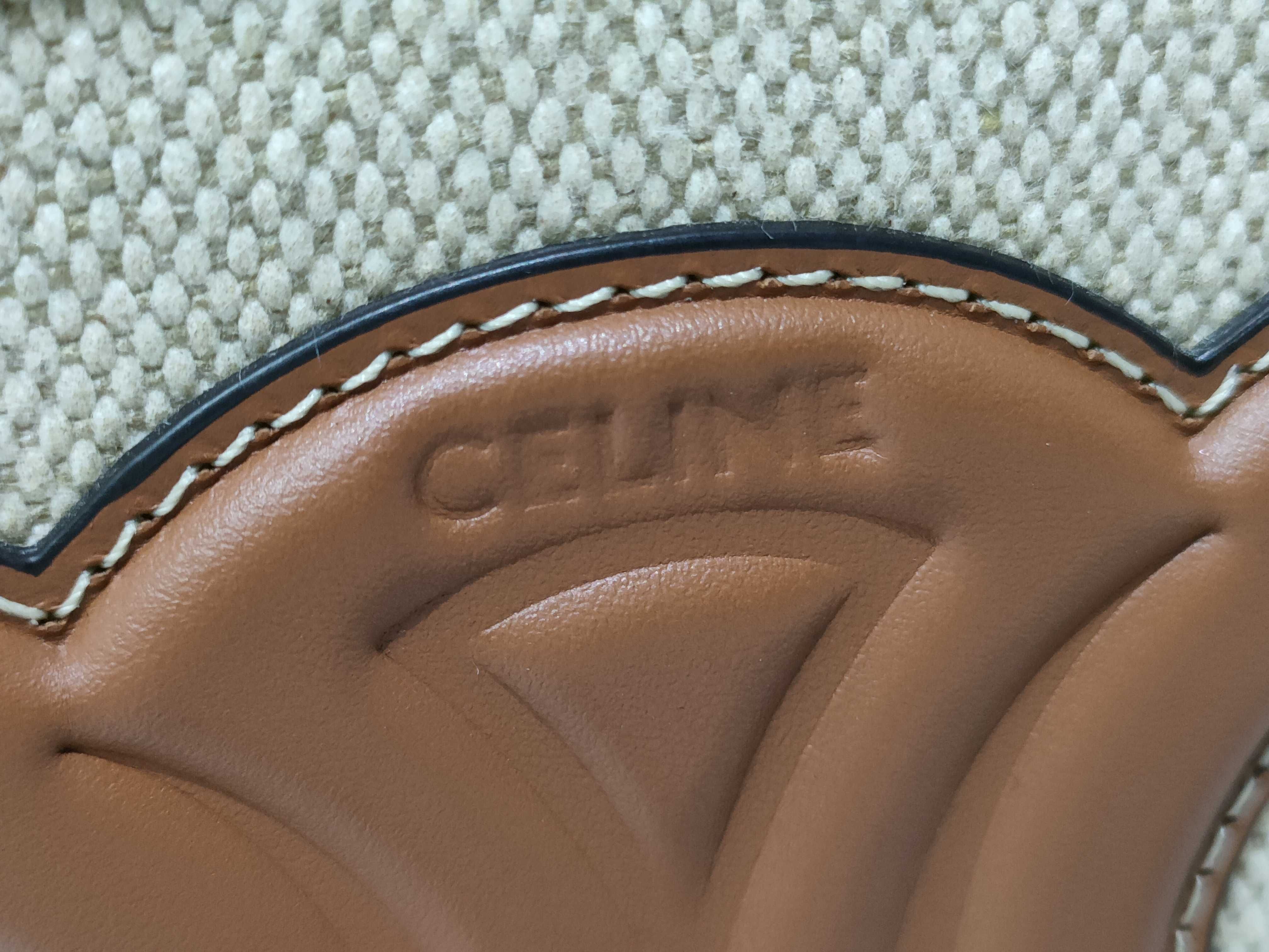 Oval Purse Cuir Triomphe Canvas Calfskin Natural Tan 198602EFL Shoulder Bag — view 12