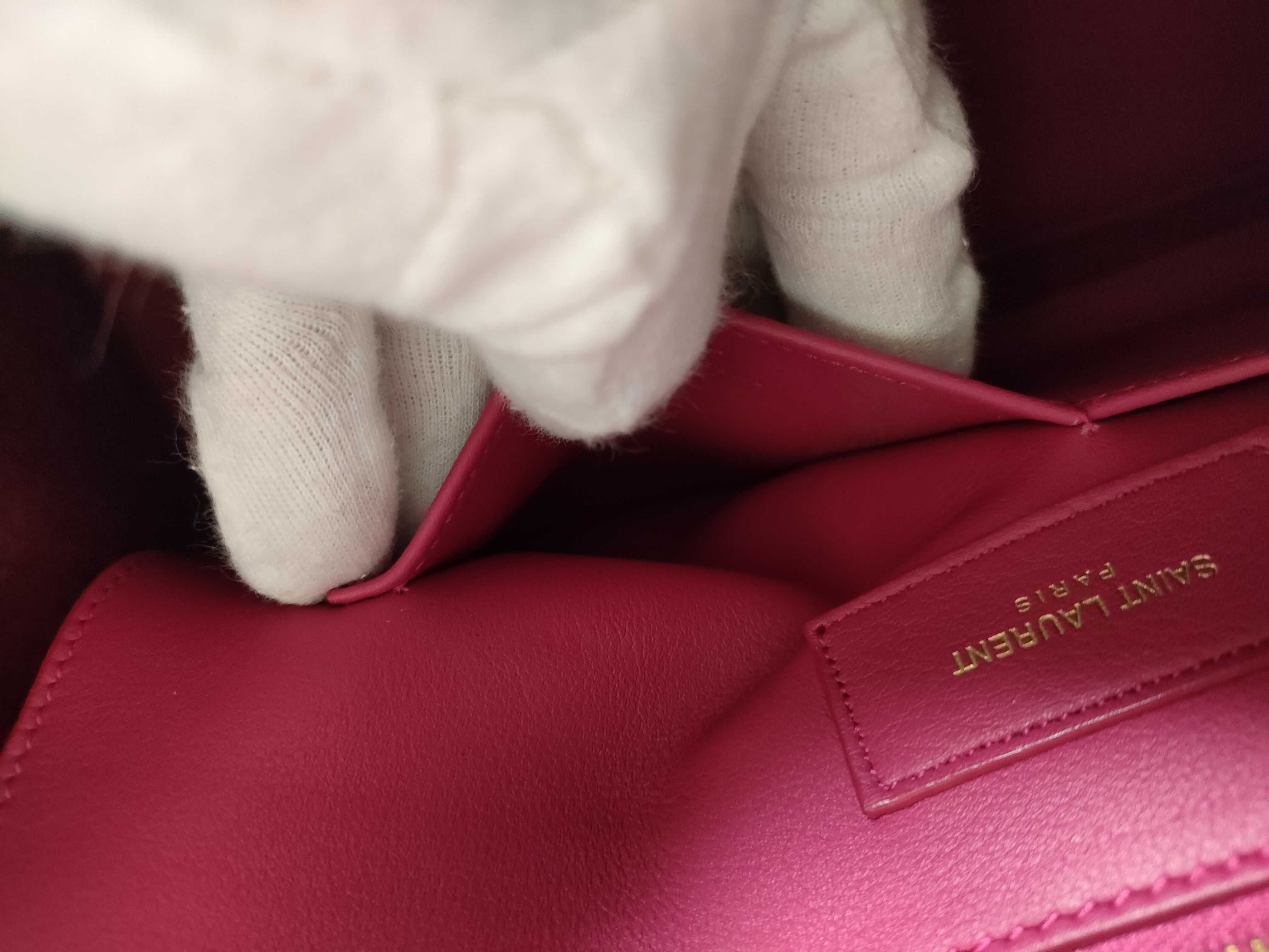 PH- Pink Leather Classic Y Cabas Shoulder Bag Tote Bag — view 11