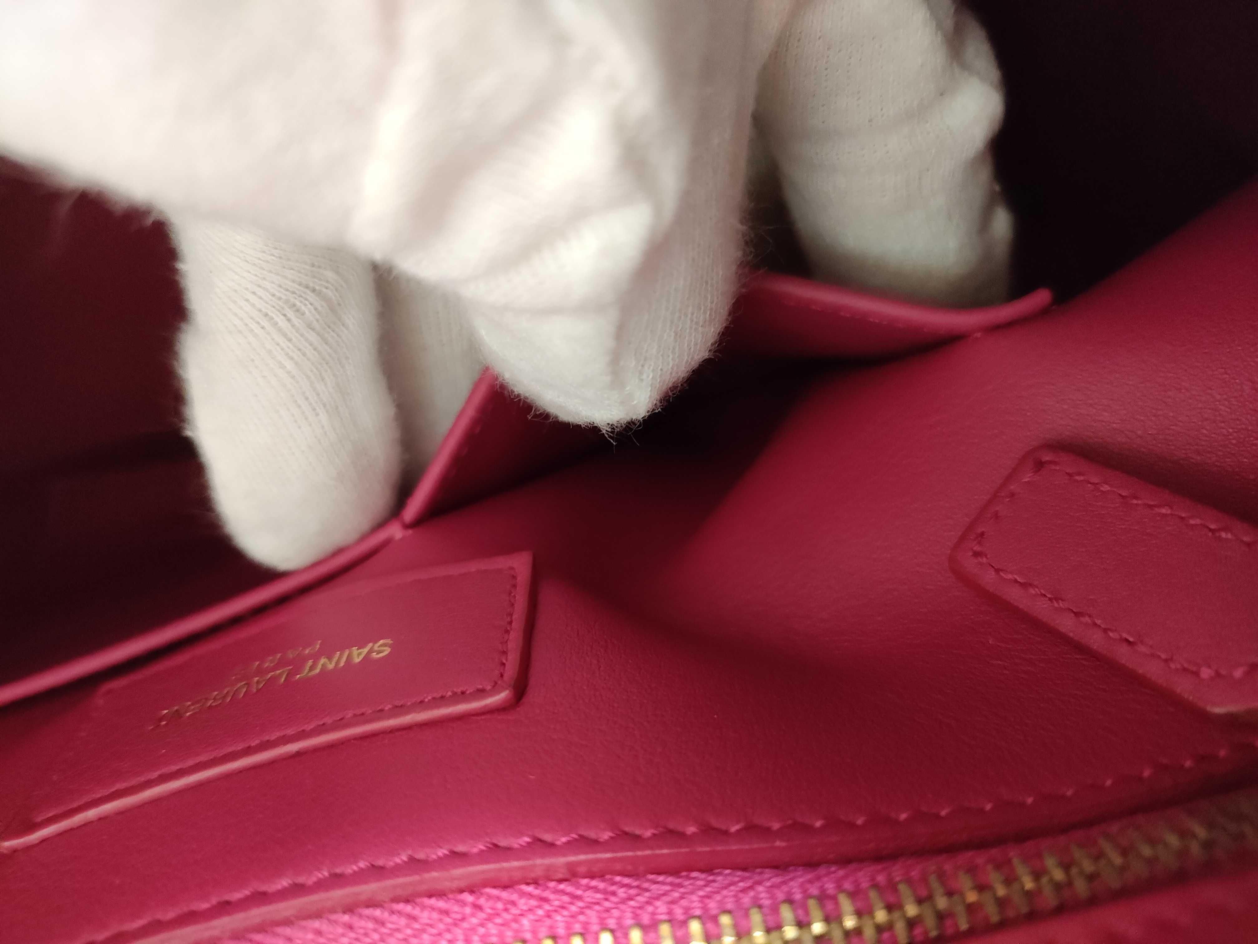 PH- Pink Leather Classic Y Cabas Shoulder Bag Tote Bag — view 12