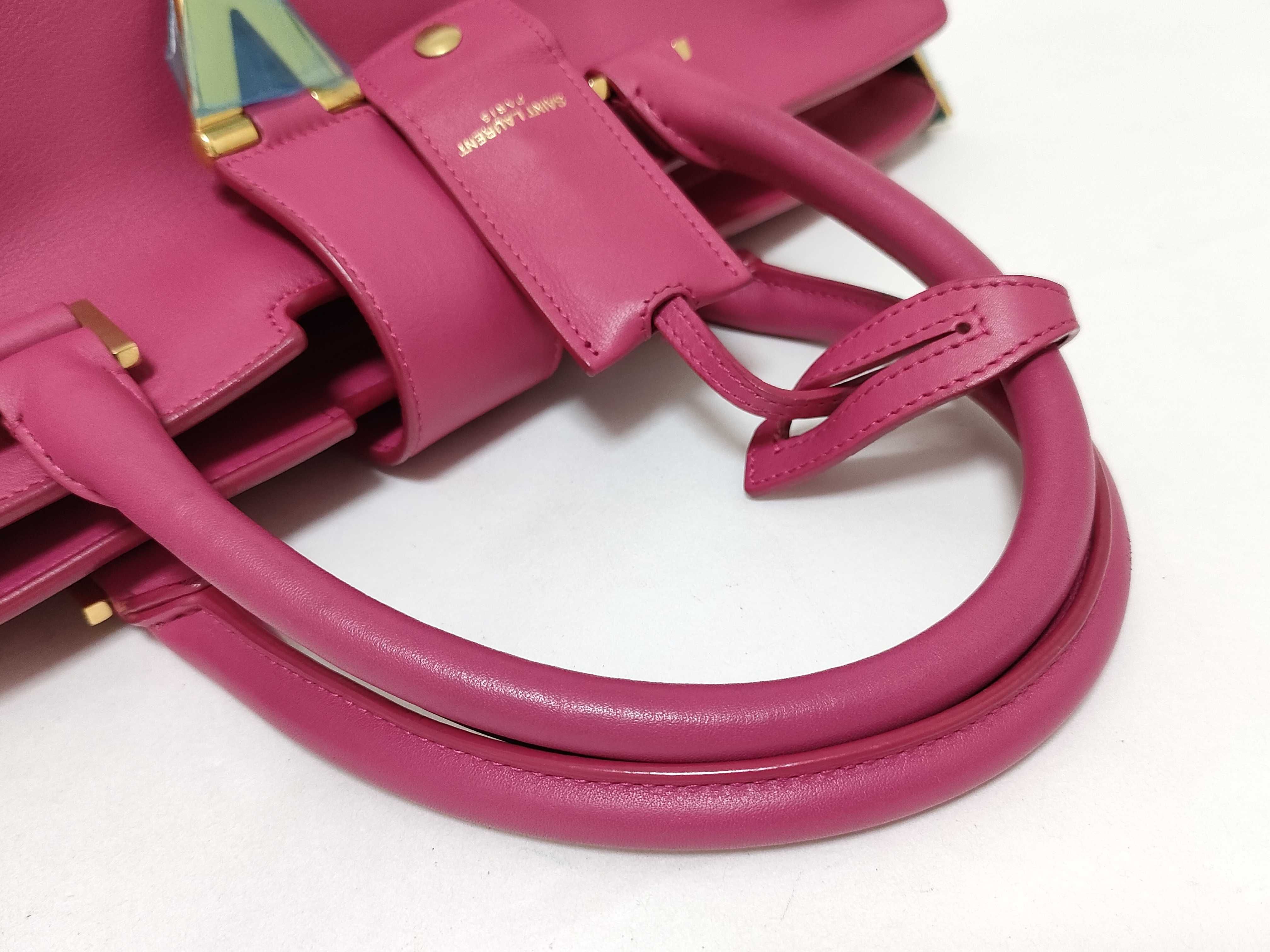 PH- Pink Leather Classic Y Cabas Shoulder Bag Tote Bag — view 3