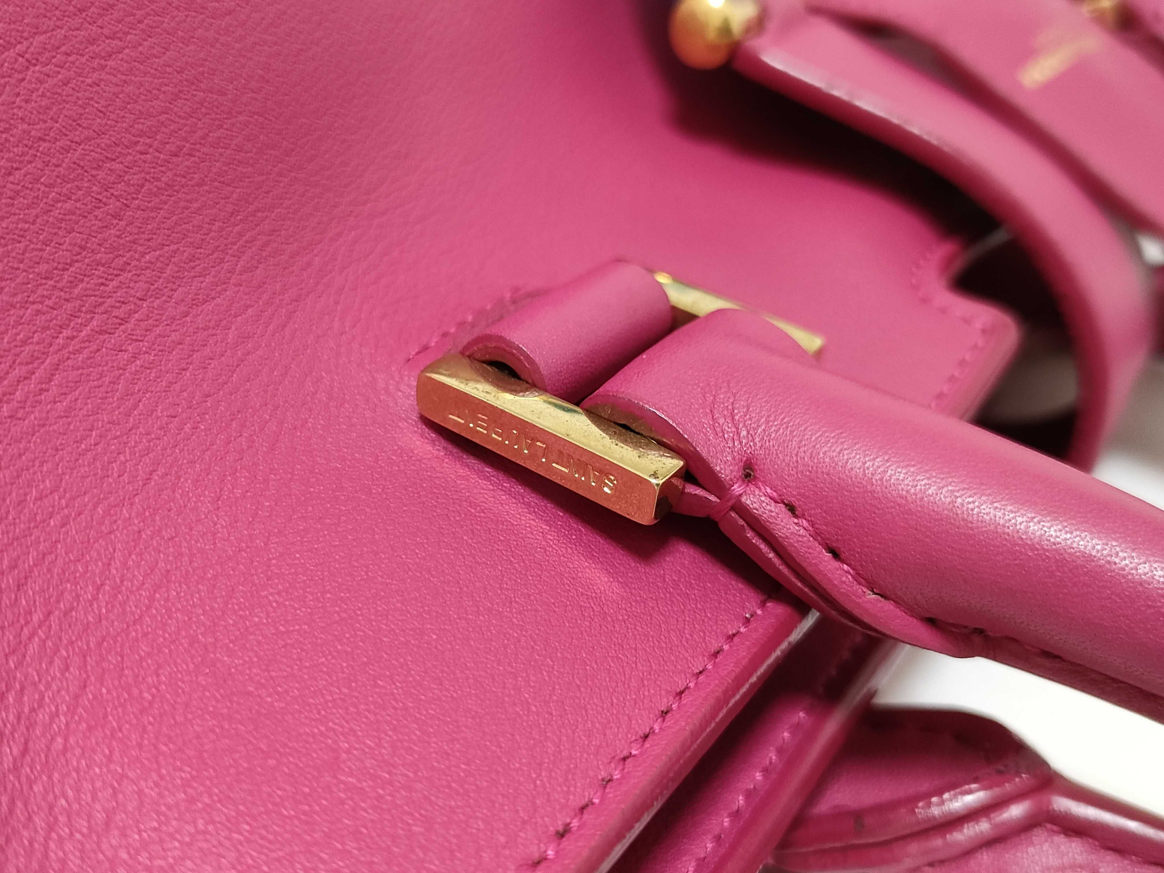 PH- Pink Leather Classic Y Cabas Shoulder Bag Tote Bag — view 5