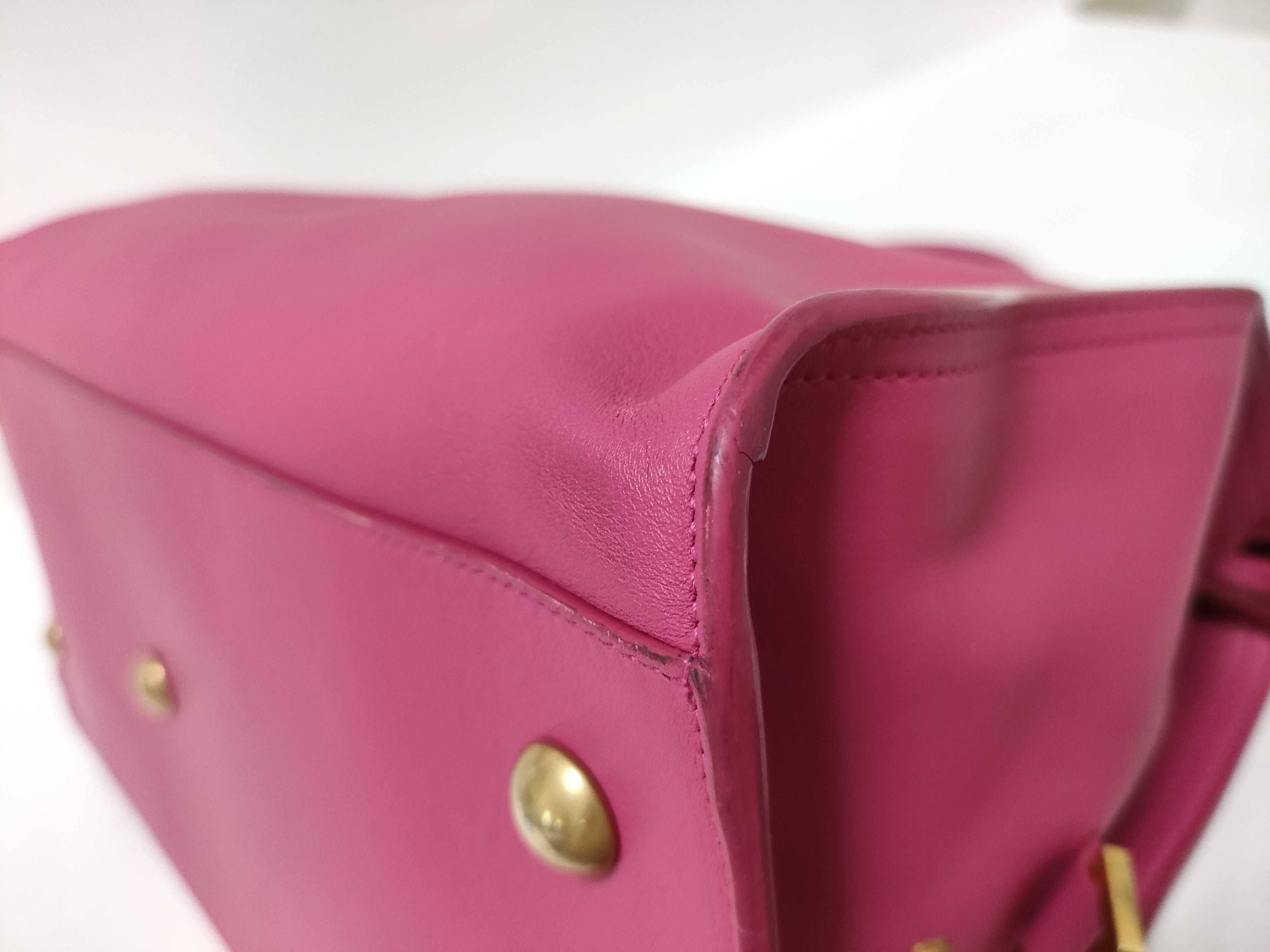 PH- Pink Leather Classic Y Cabas Shoulder Bag Tote Bag — view 6