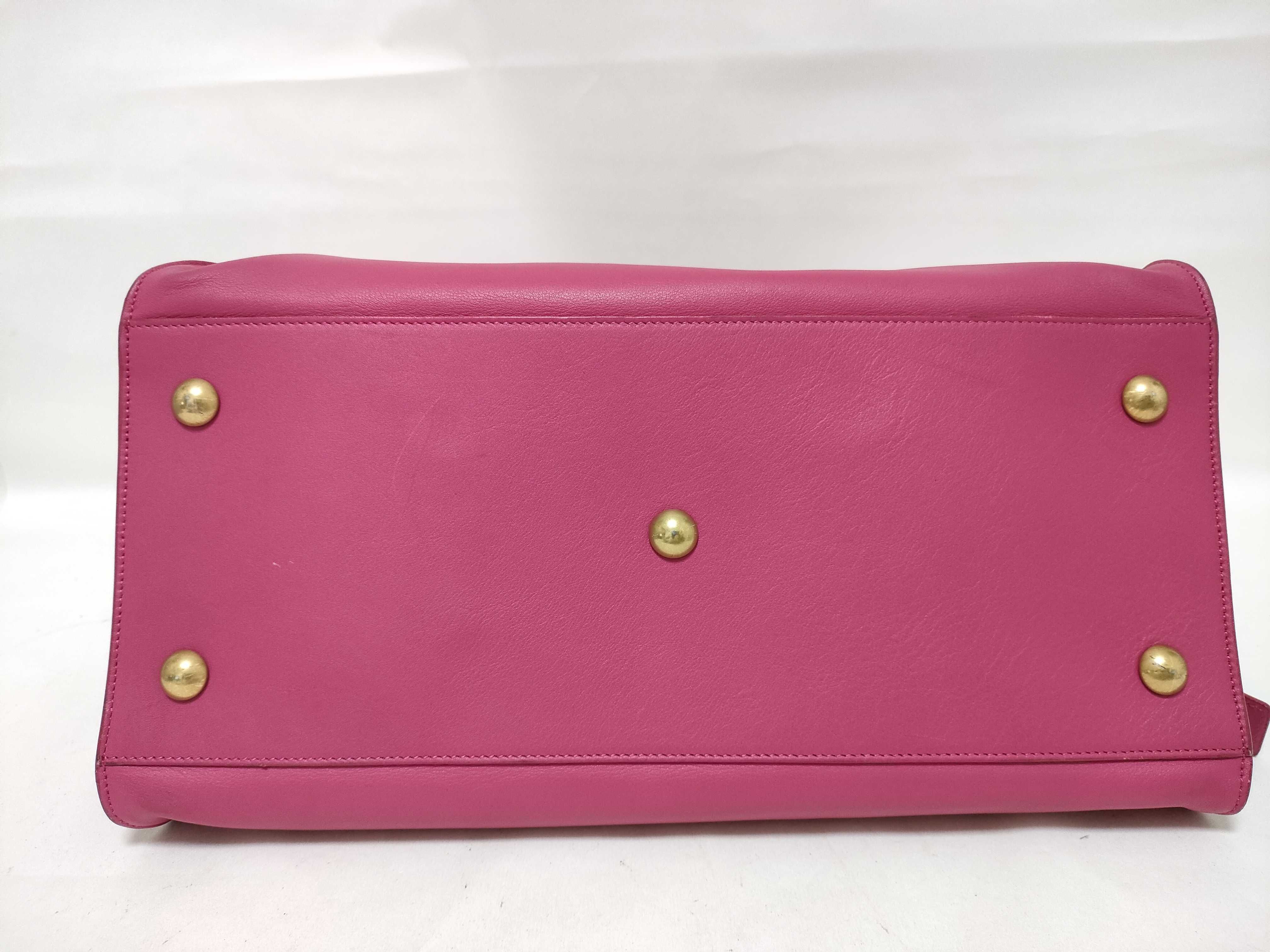 PH- Pink Leather Classic Y Cabas Shoulder Bag Tote Bag — view 7